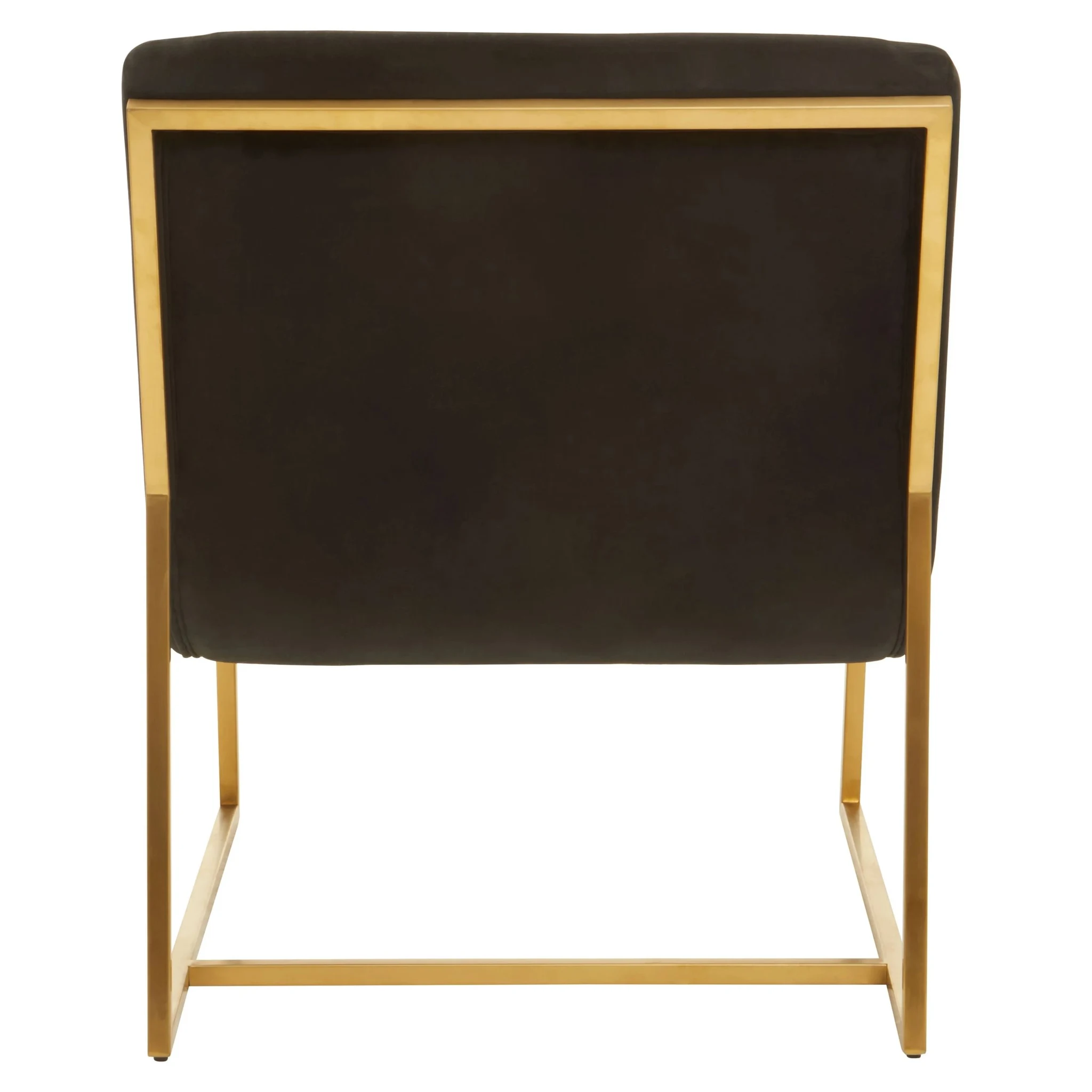 Vogue Black Velvet and Gold Curving Profile Lounge Chair - Seating, photo 2 of 8