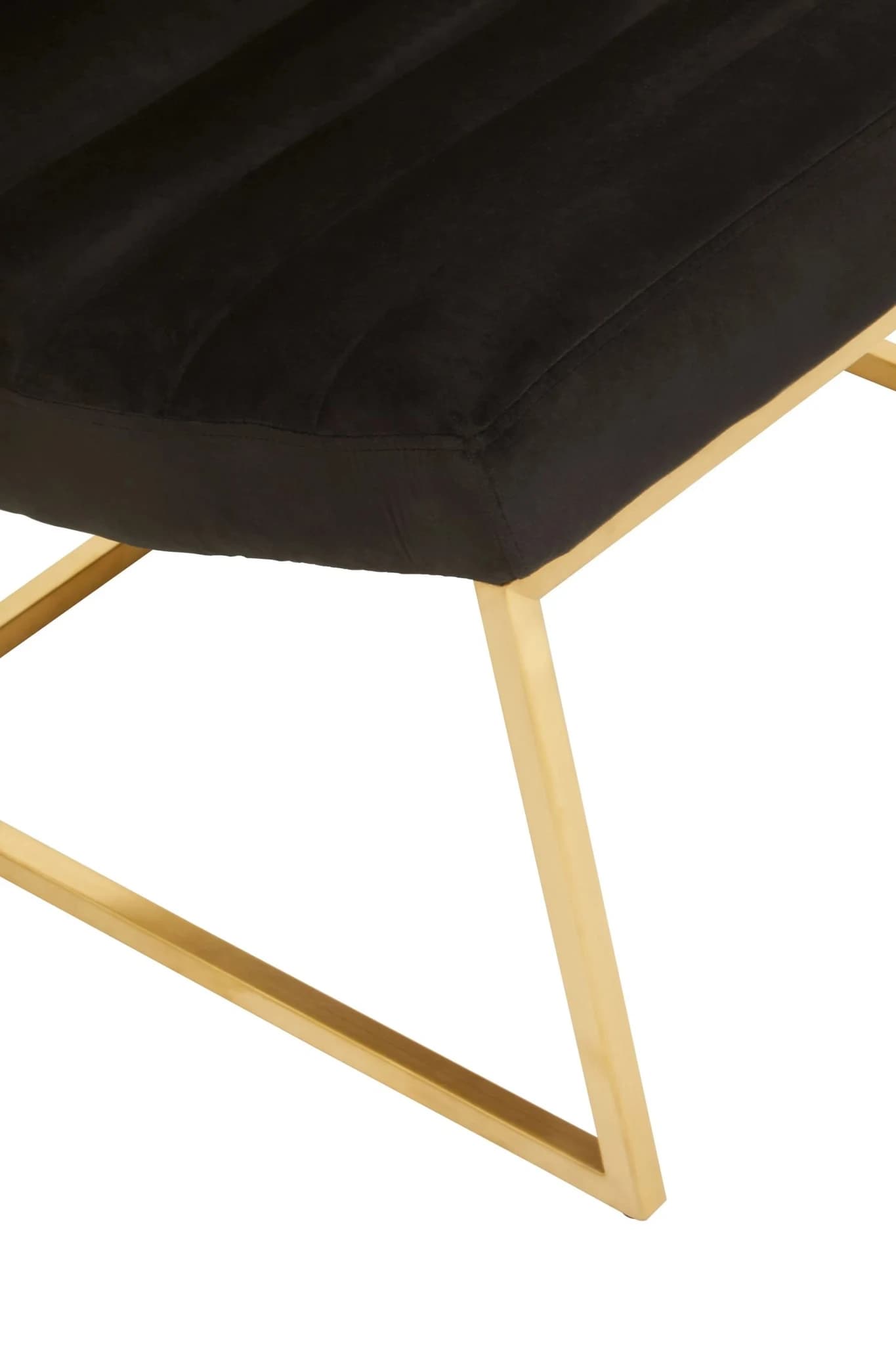Vogue Black Velvet and Gold Curving Profile Lounge Chair - Seating, photo 6 of 8