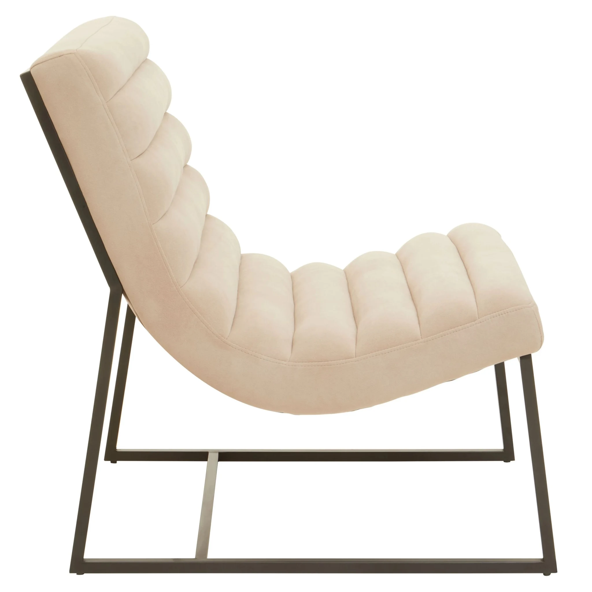 Vogue Ivory Velvet Lounge Chair - Seating, photo 6 of 8