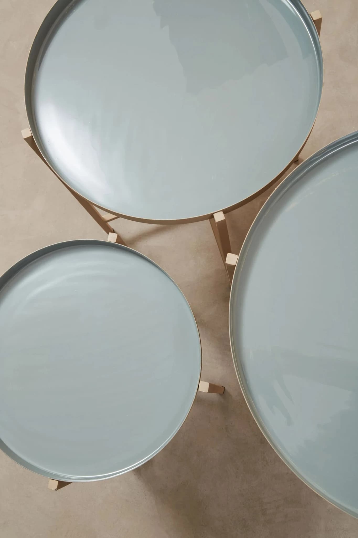 Corra Grey Enamel Top Set Of Three Side Tables - Tables, photo 4 of 8