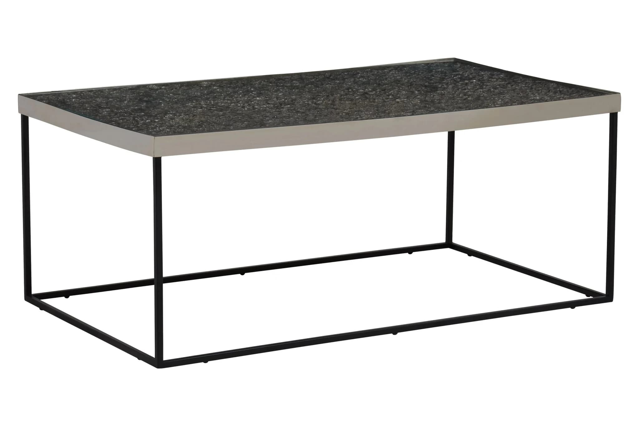 Akola Silver Finish Textured Coffee Table - Tables, photo 3 of 6