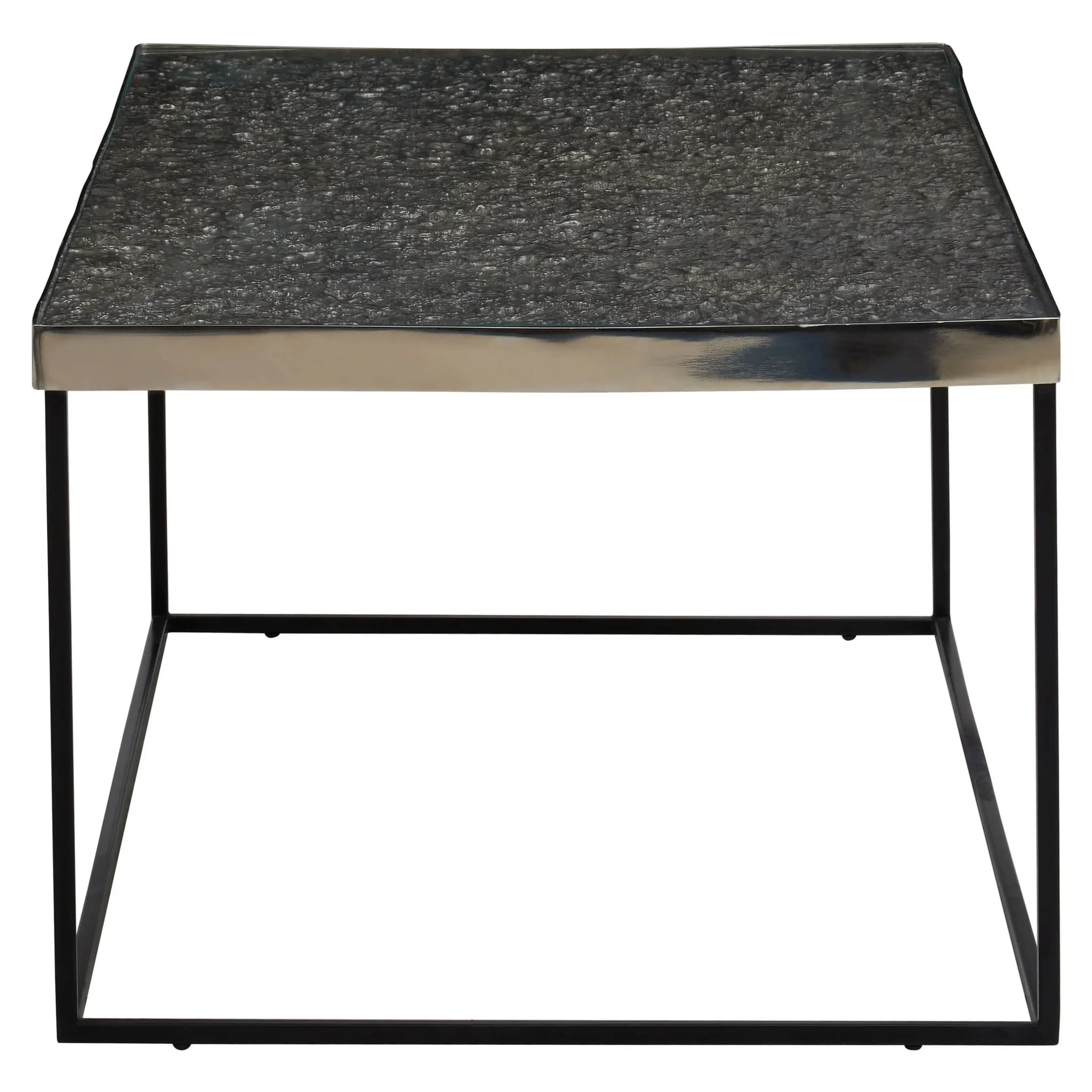 Akola Silver Finish Textured Coffee Table - Tables, photo 2 of 6