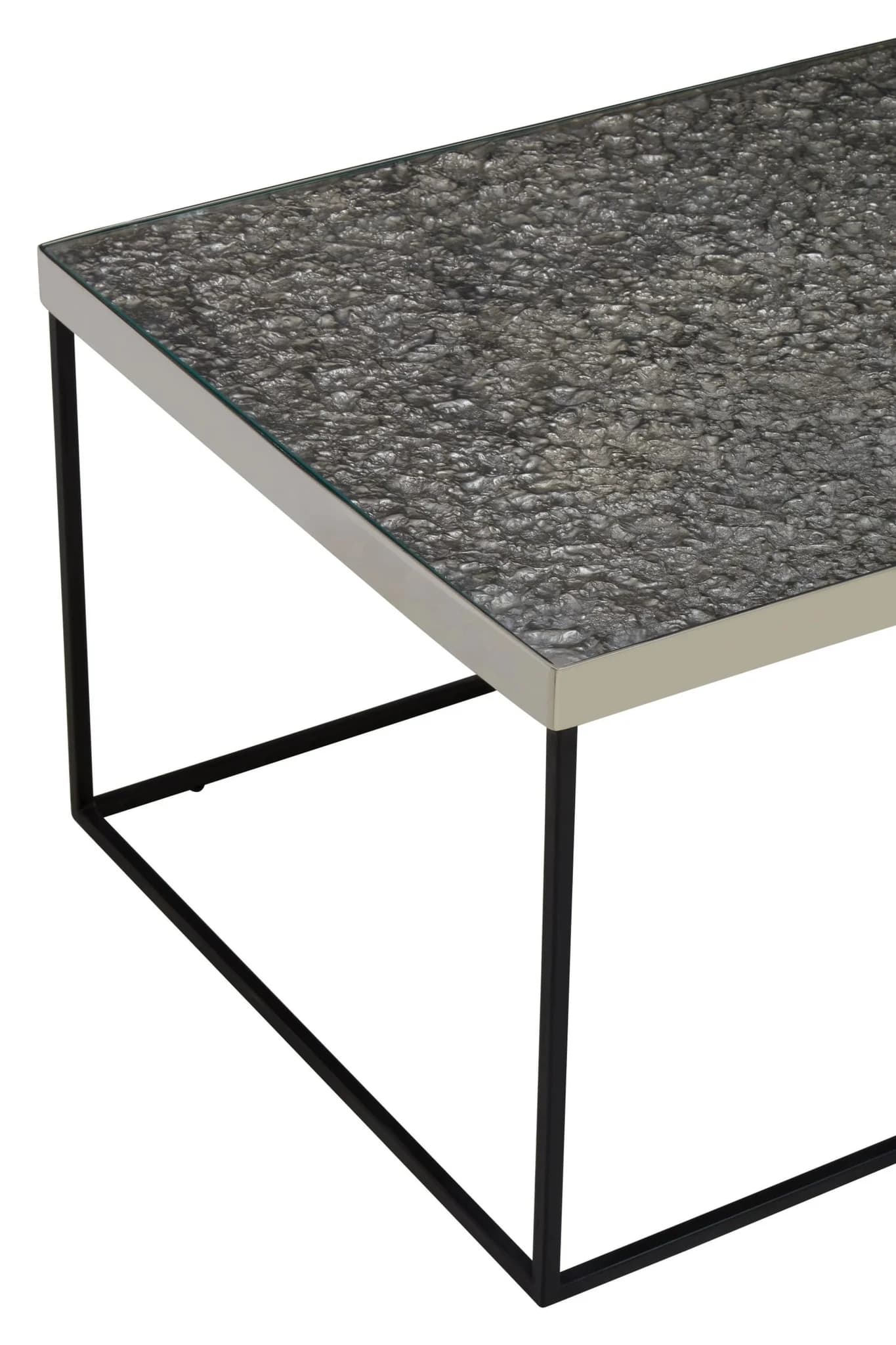 Akola Silver Finish Textured Coffee Table - Tables, photo 6 of 6