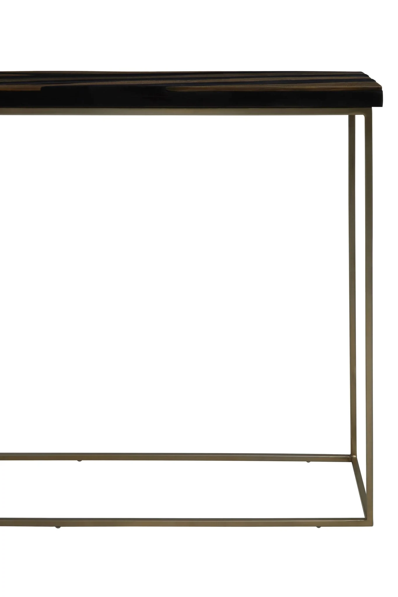 Aris Black Acacia Wood with Gold Inlay Console Table - Tables, photo 7 of 8