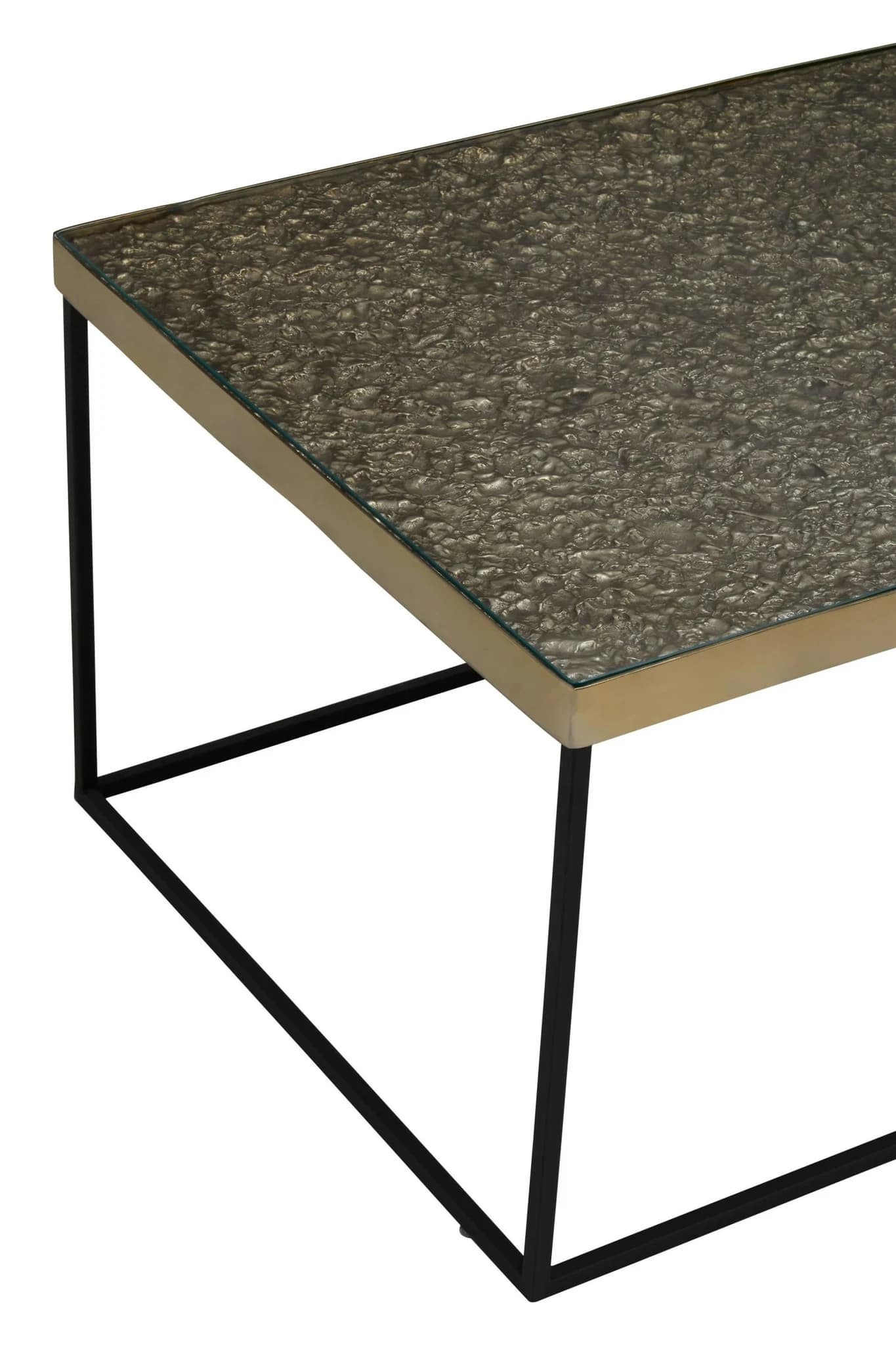 Akola Gold Finish Textured Coffee Table - Tables, photo 6 of 6