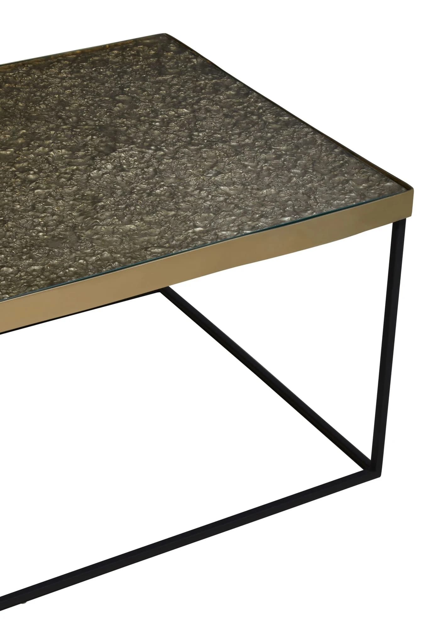 Akola Gold Finish Textured Coffee Table - Tables, photo 5 of 6