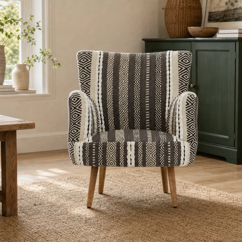 Cefena Grey And White Chair - Seating, photo 1 of 8