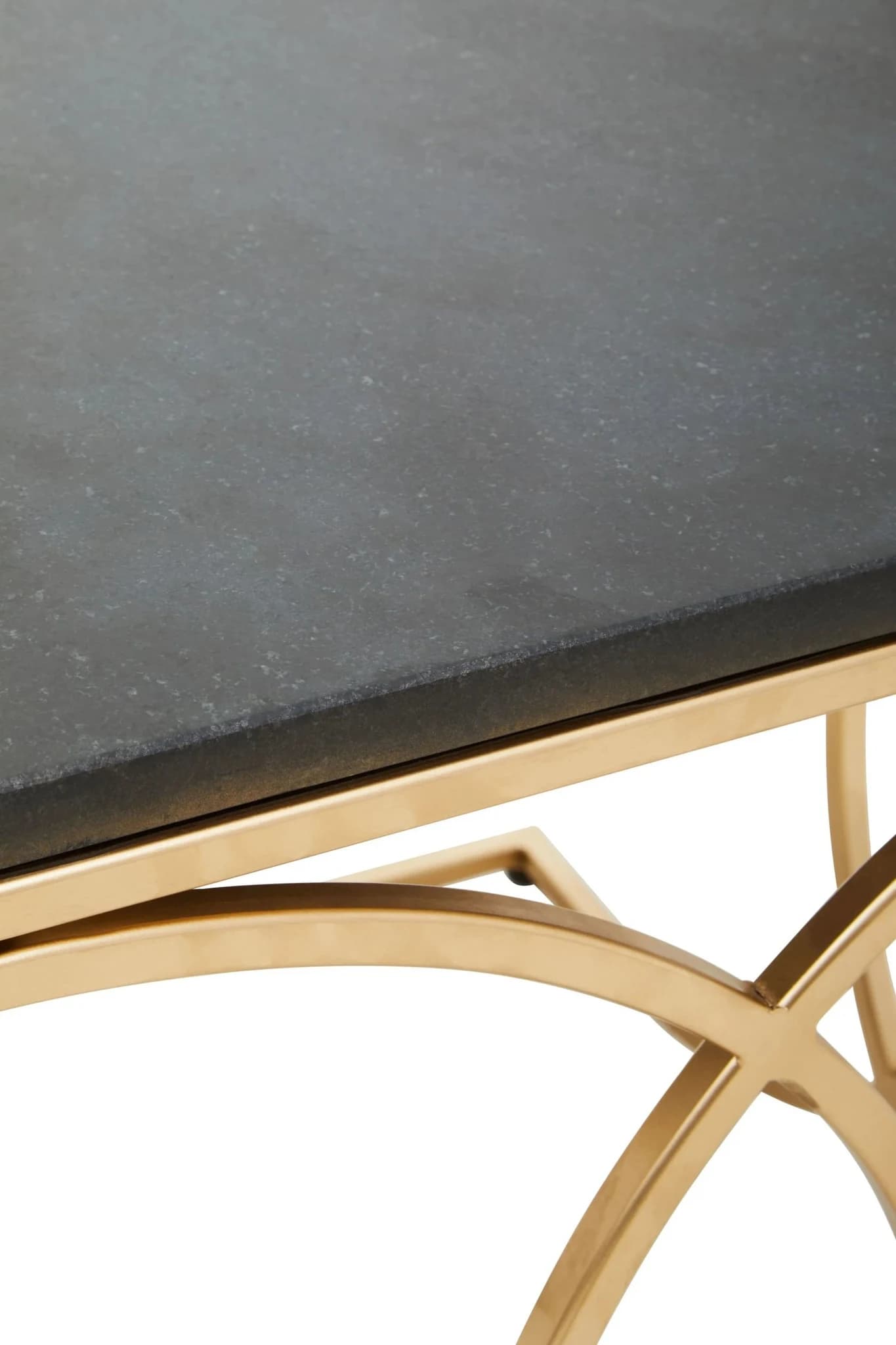 Kia Black Marble and Gold Finish Side Table - Tables, photo 4 of 5