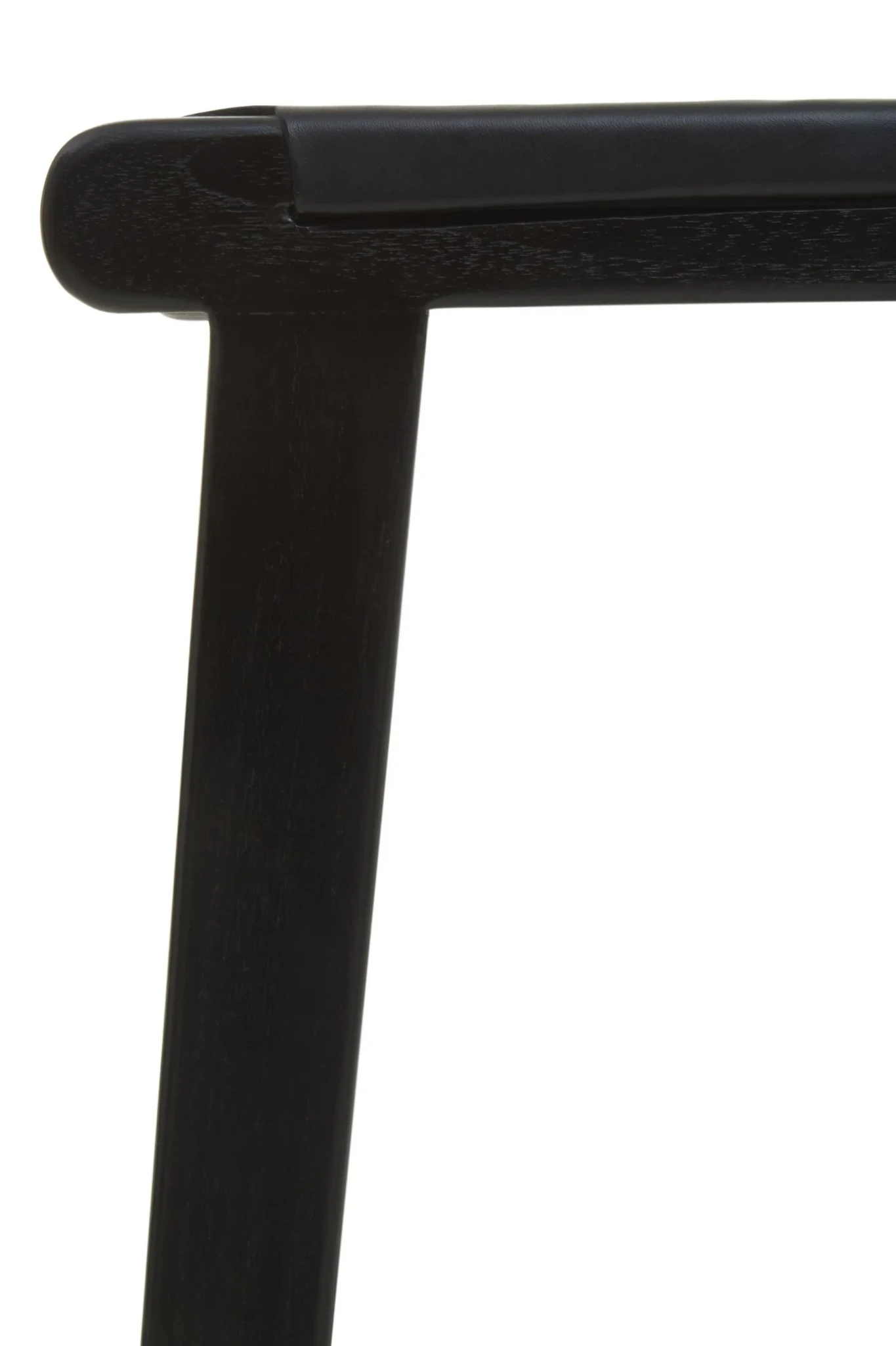 Kendari Black Leather and Teak Barstool - Seating, photo 5 of 7