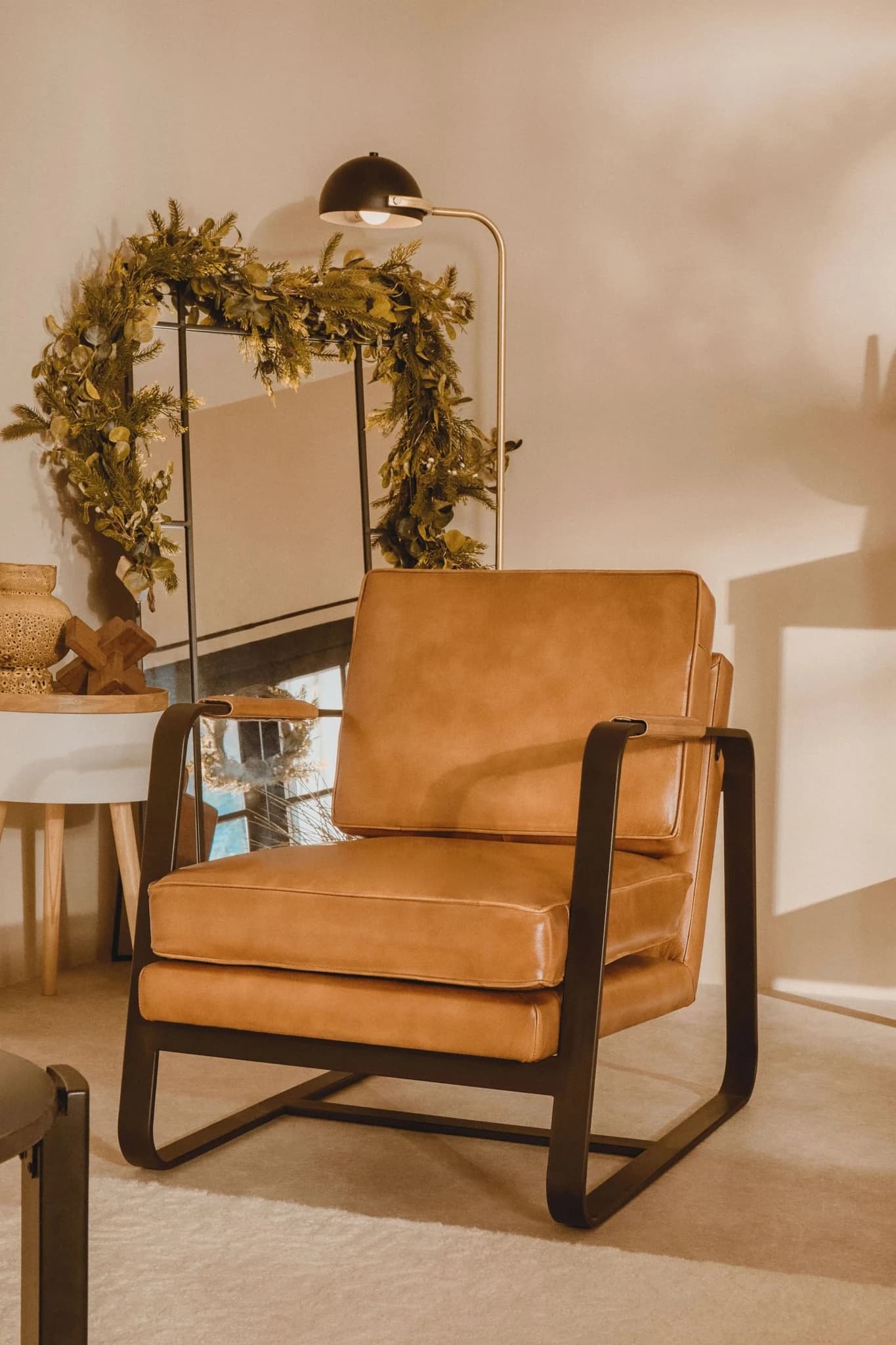 Buffalo Brown Leather Armchair With Black Frame - Seating, photo 3 of 8