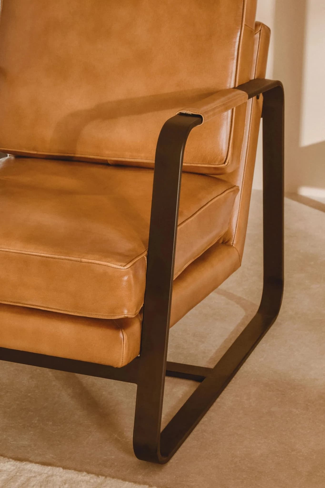 Buffalo Brown Leather Armchair With Black Frame - Seating, photo 2 of 8