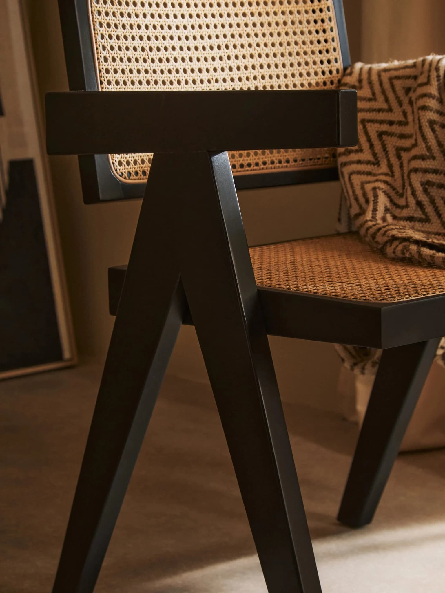 Cebu Natural Cane and Black Beech Wood Dining Chair - Seating, photo 5 of 8