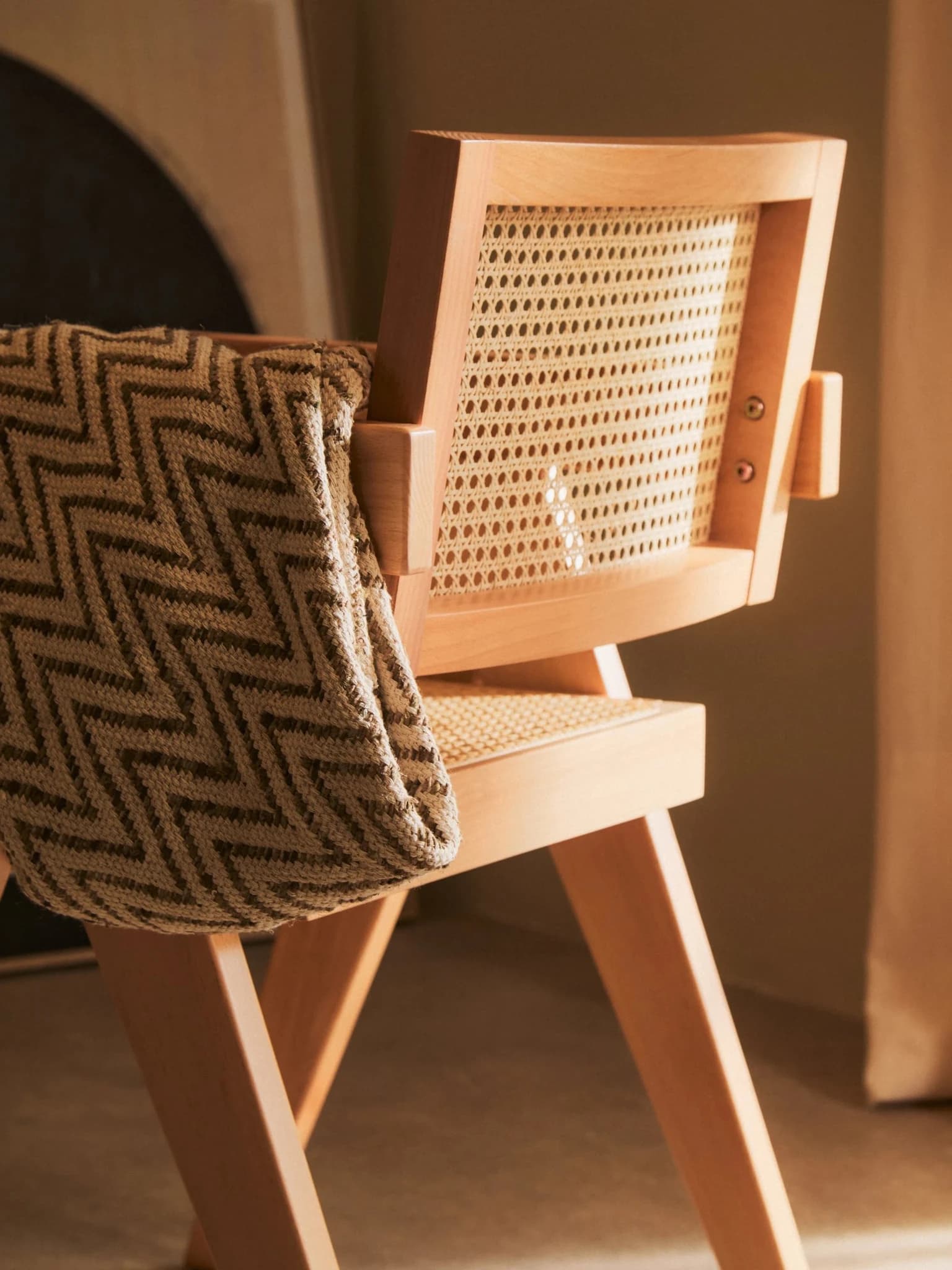 Cebu Natural Cane and Beech Wood Dining Chair - Seating, photo 2 of 8