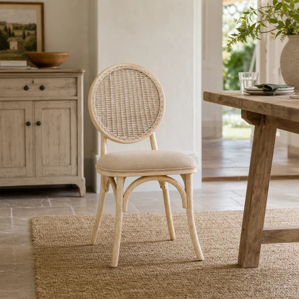 Cebu White Wash Elm Wood Dining Chair - Seating, photo 1 of 8