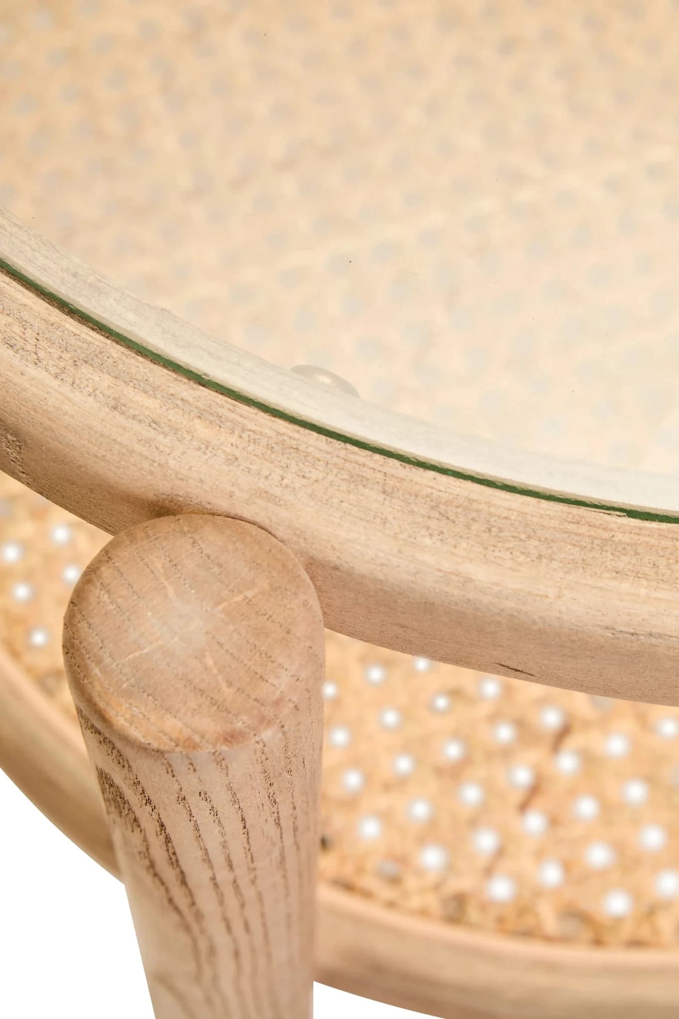 Cebu Natural Cane and Grey Wash Elm Wood Side Table - Tables, photo 8 of 8
