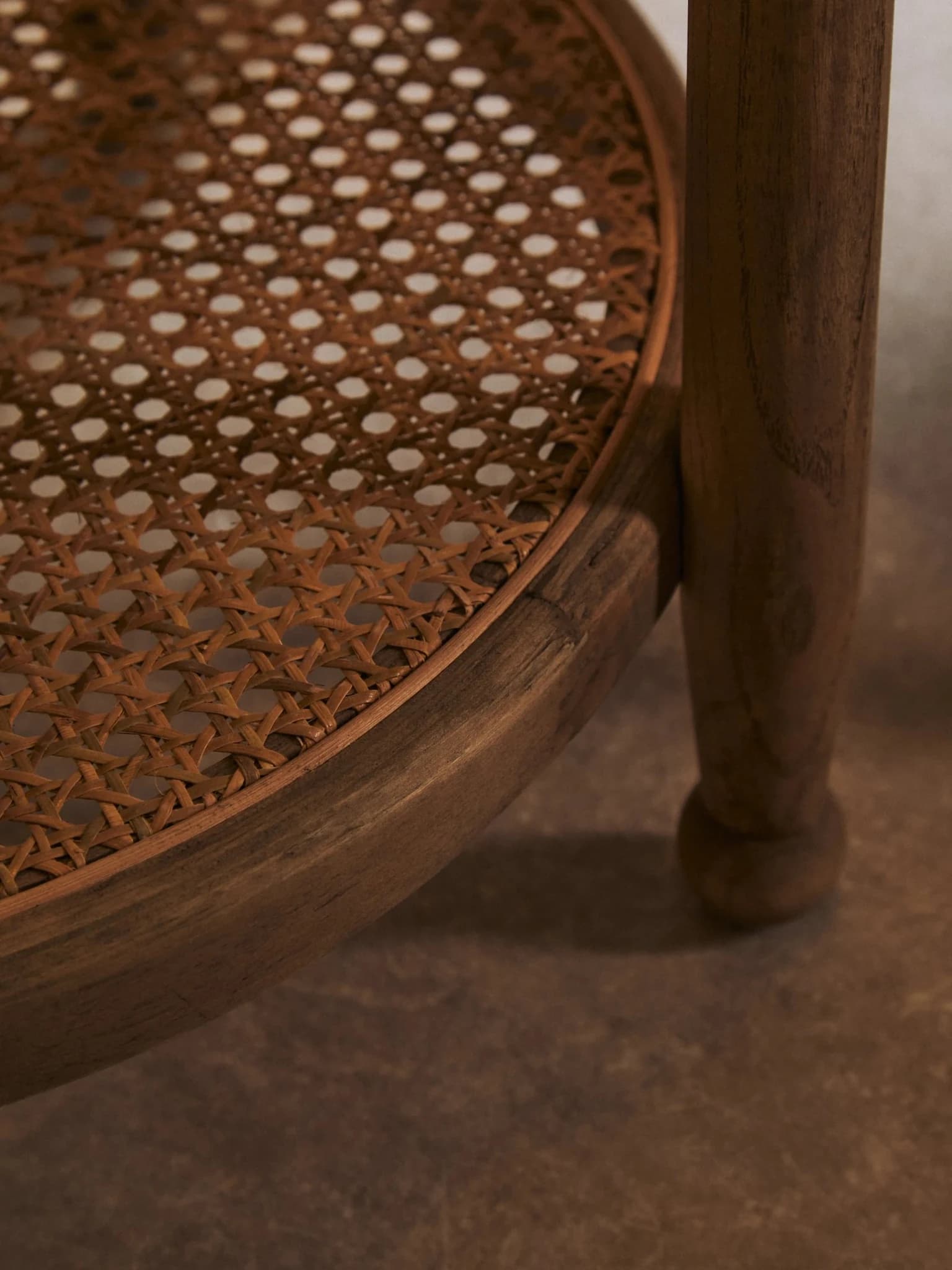 Cebu Natural Cane and Grey Wash Elm Wood Side Table - Tables, photo 2 of 8