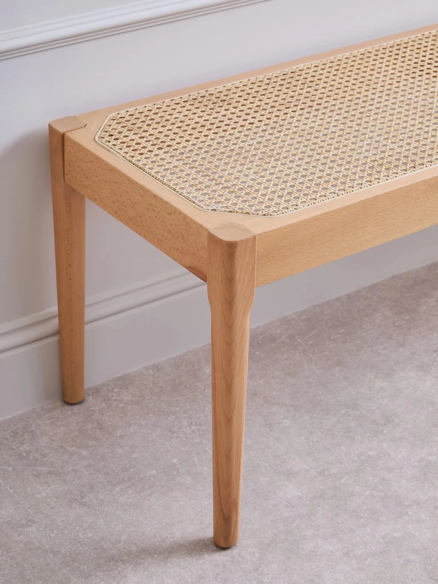 Cebu Natural Cane and Beech Wood Bench - Seating, photo 6 of 8