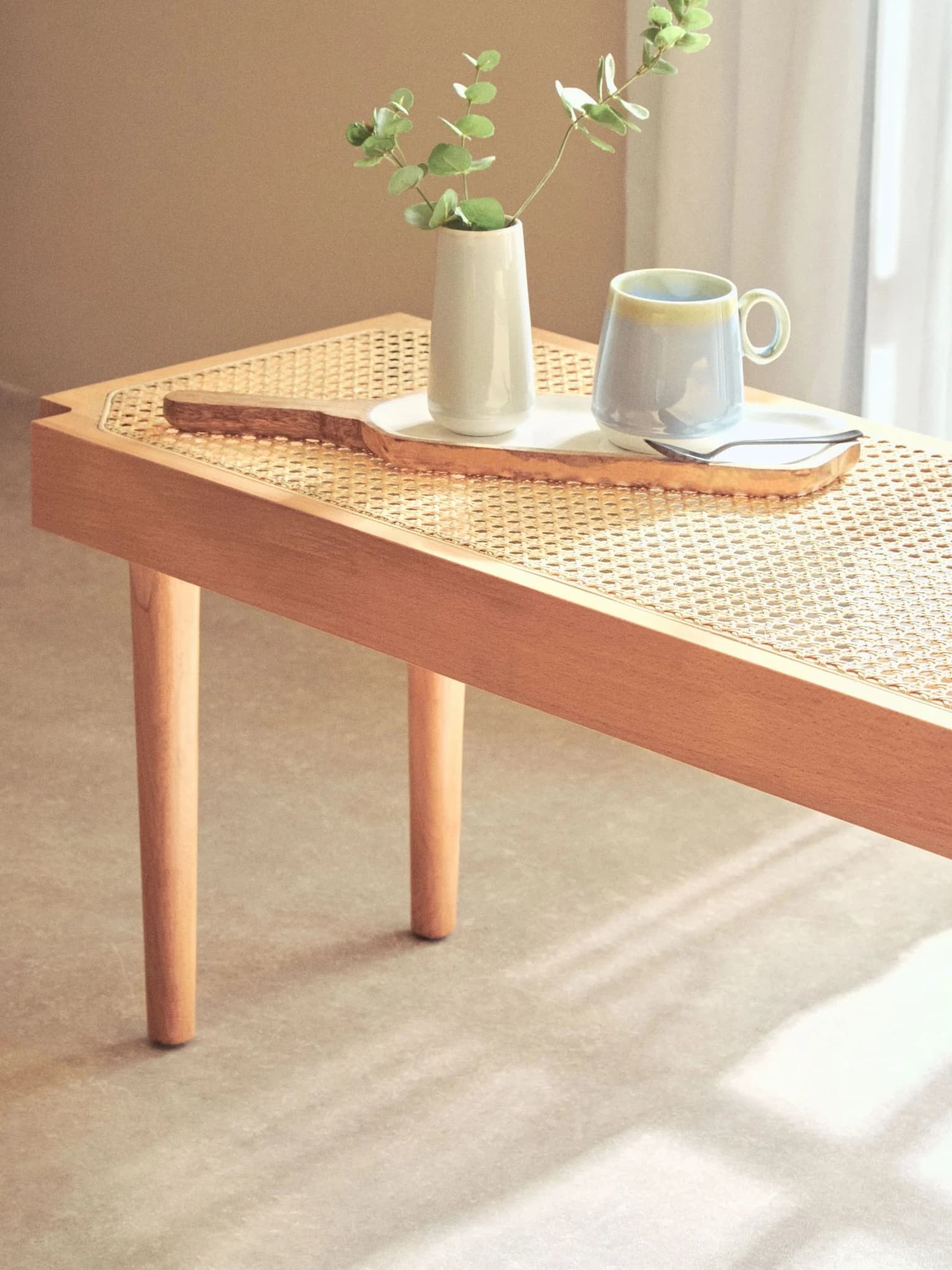 Cebu Natural Cane and Beech Wood Bench - Seating, photo 3 of 8