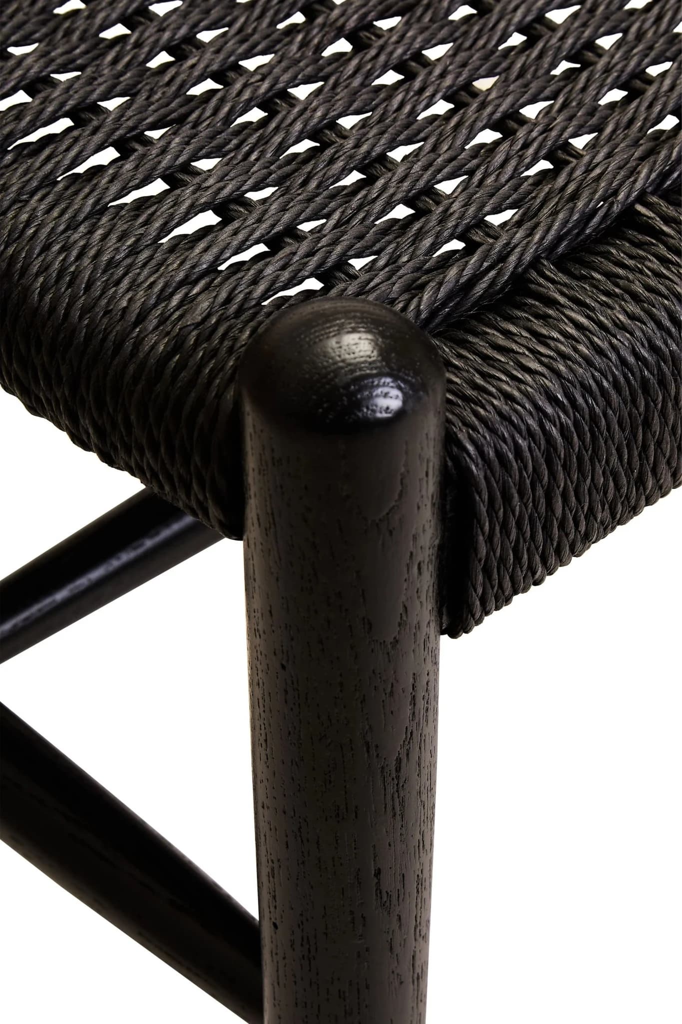 Cebu Black Rope and Elm Wood Bench - Seating, photo 7 of 8