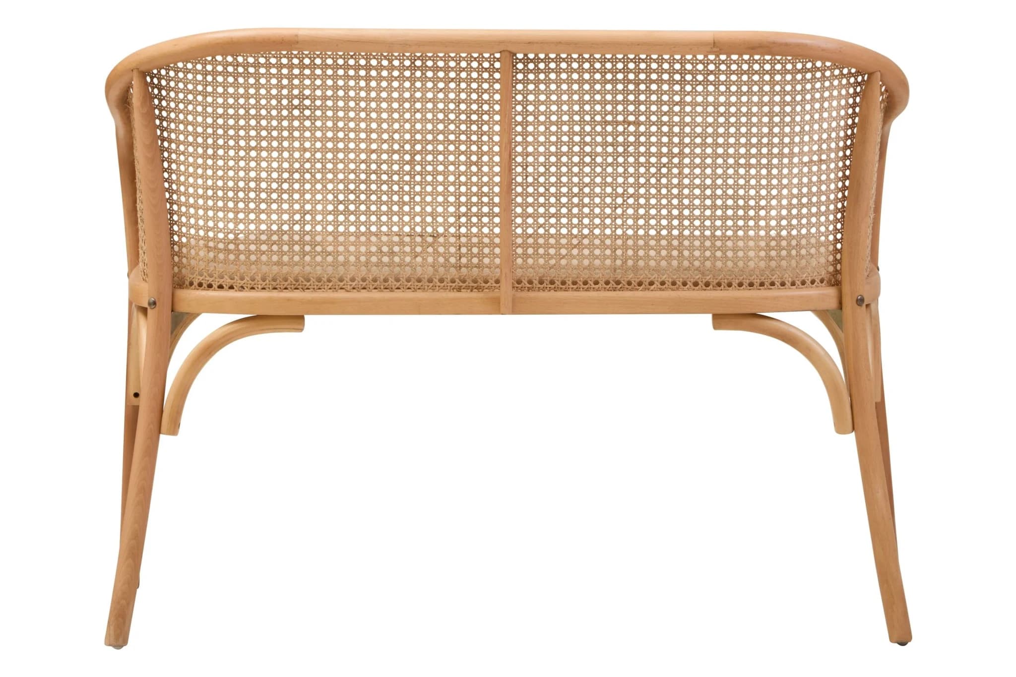 Cebu Natural Cane and Beech Wood Bench with Backrest - Seating, photo 6 of 8