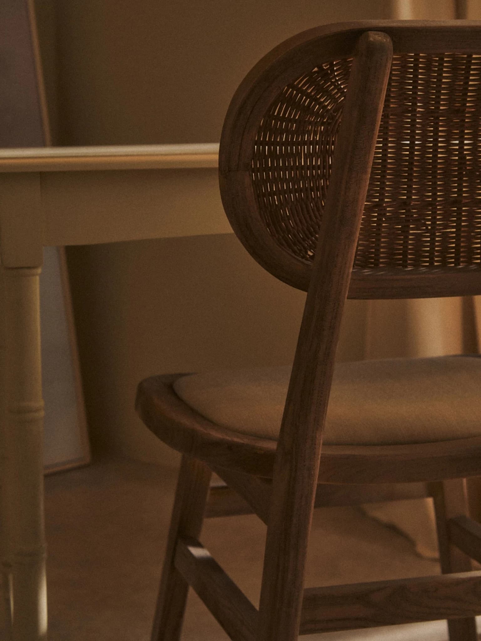 Cebu Beige Fabric and Grey Wash Elm Wood Dining Chair - Seating, photo 5 of 8