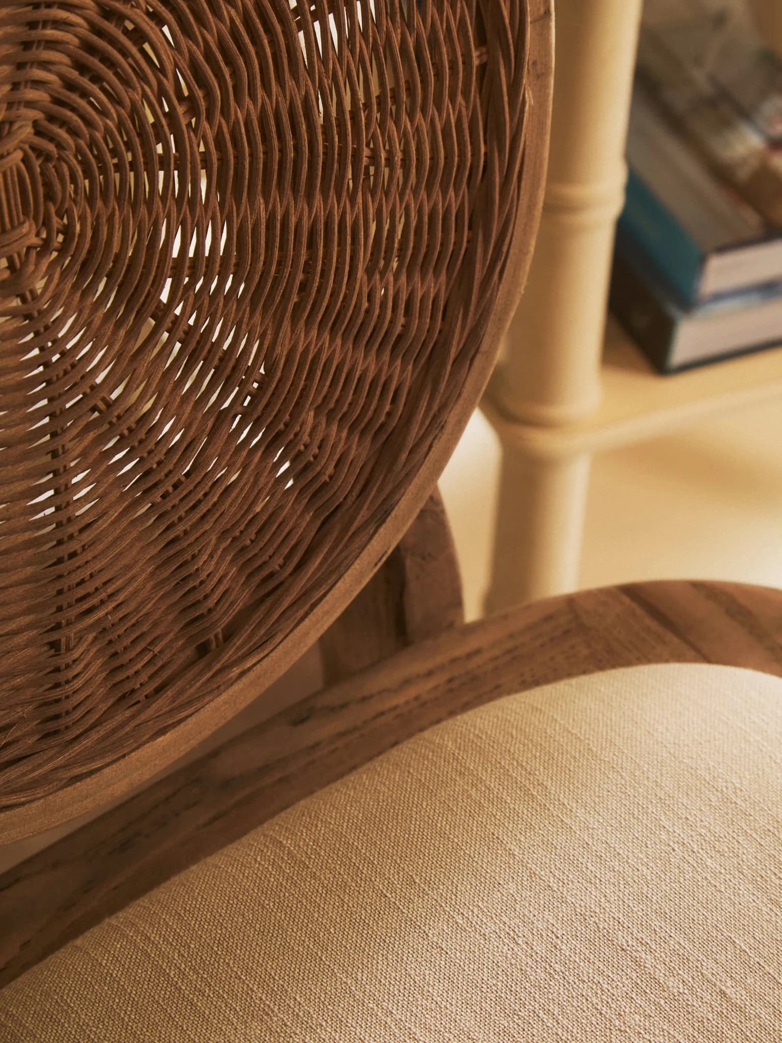 Cebu Beige Fabric and White Wash Elm Wood Dining Chair - Seating, photo 2 of 8