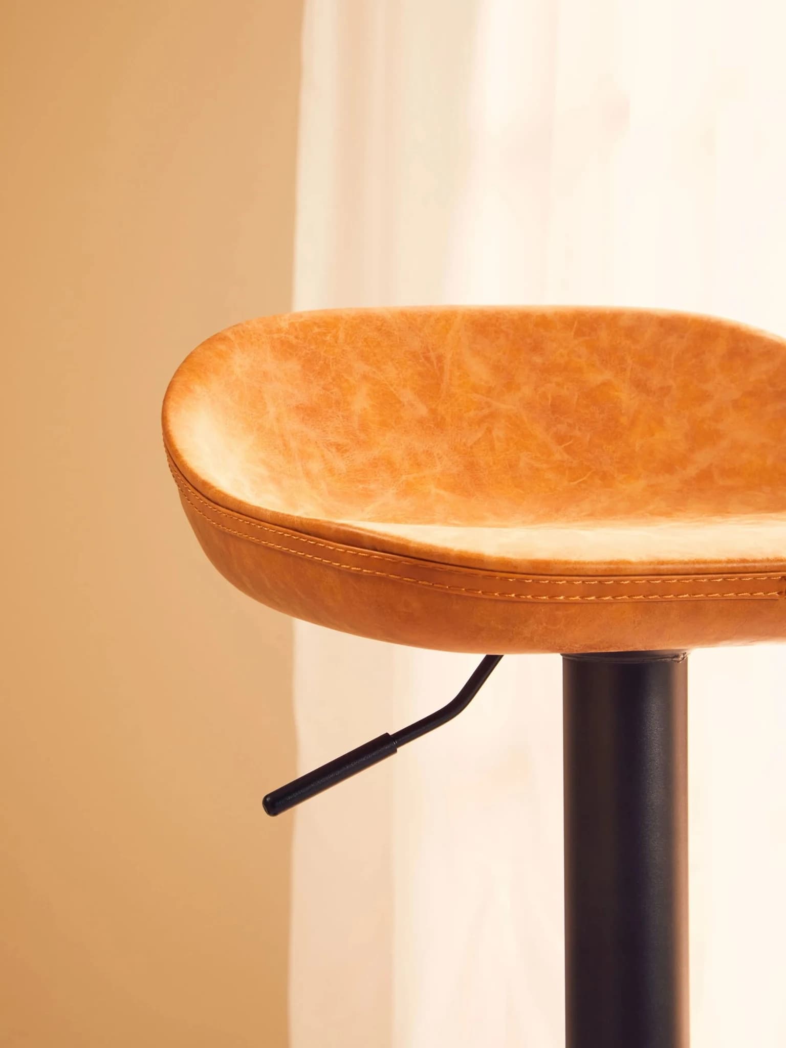 Dalston Tan Set Of Two Bar Leather Effect Stools - Seating, photo 2 of 8