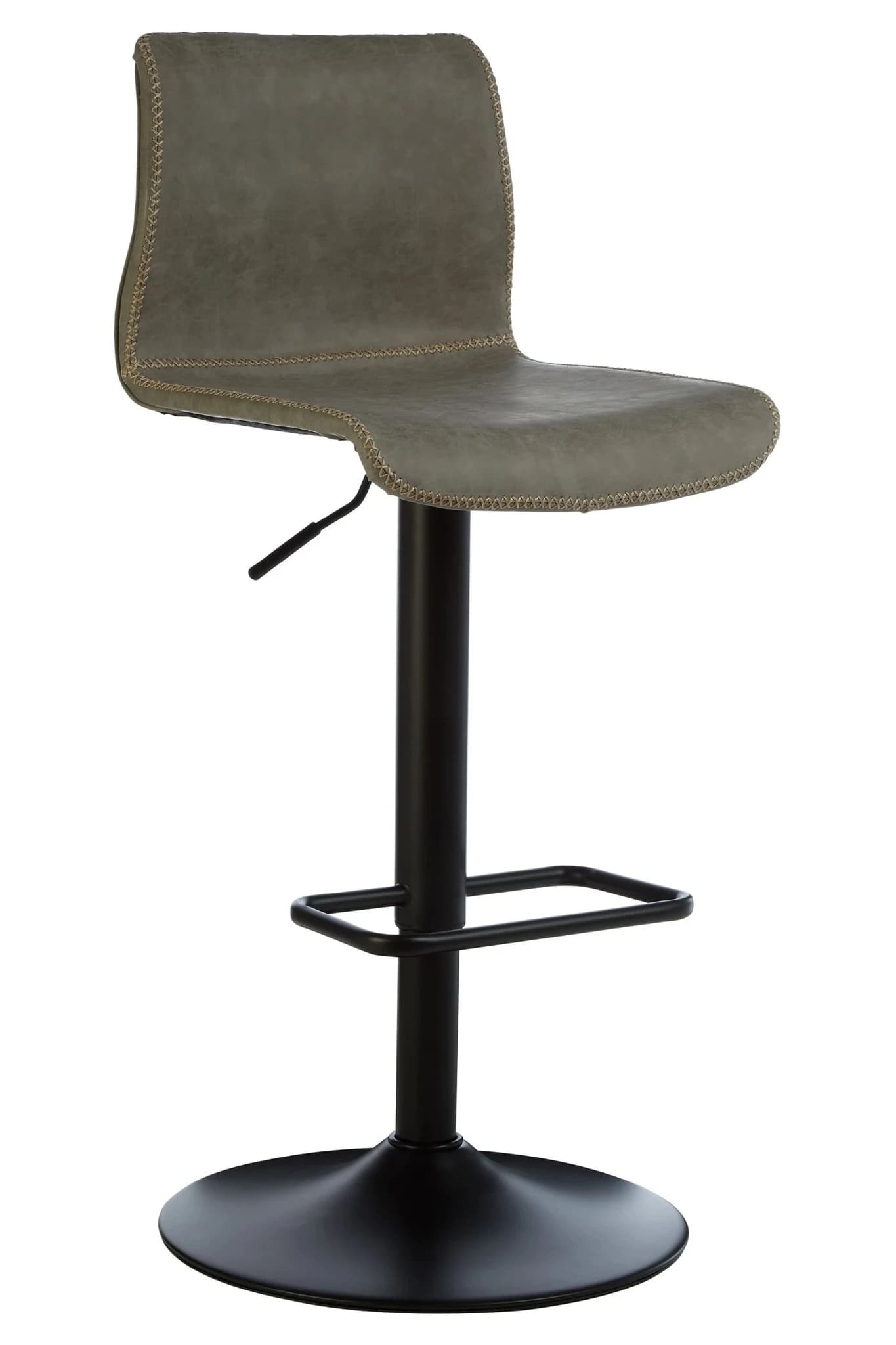 Dalston Brown Grey Set Of Two Leather Effect Bar Chairs - Seating, photo 5 of 6