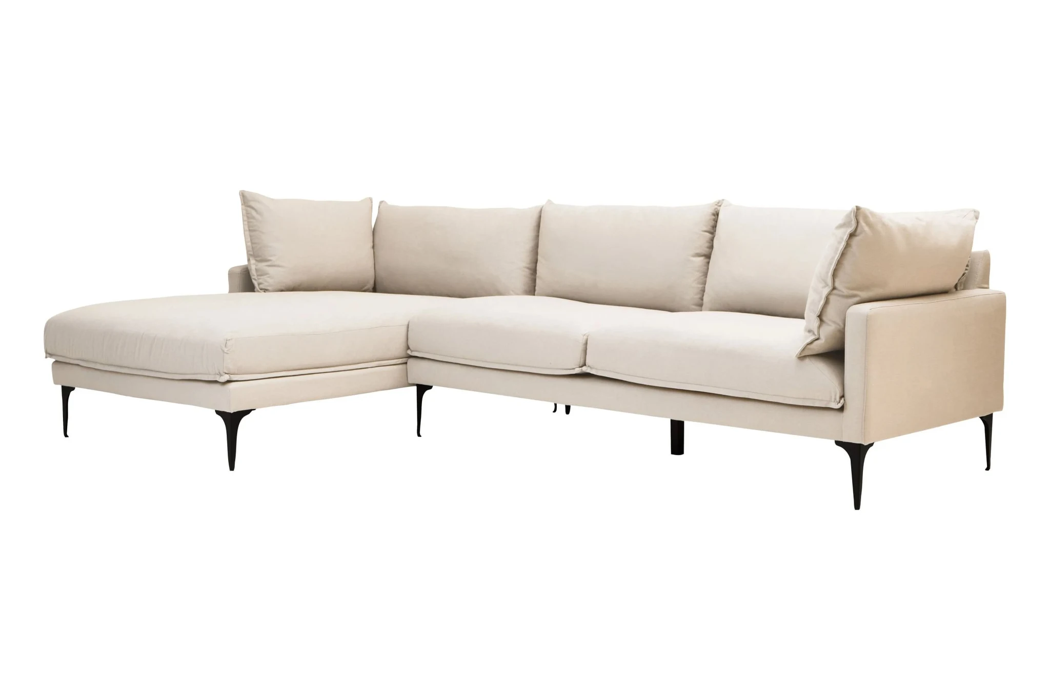 Troyes Cream Three Seat Left Chaise Sofa - Seating, photo 5 of 8