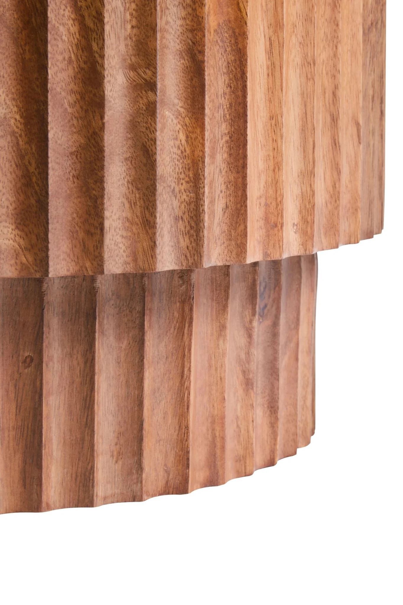 Torcino Mango Wood Carved Design Marble Top Side Table - Tables, photo 3 of 4