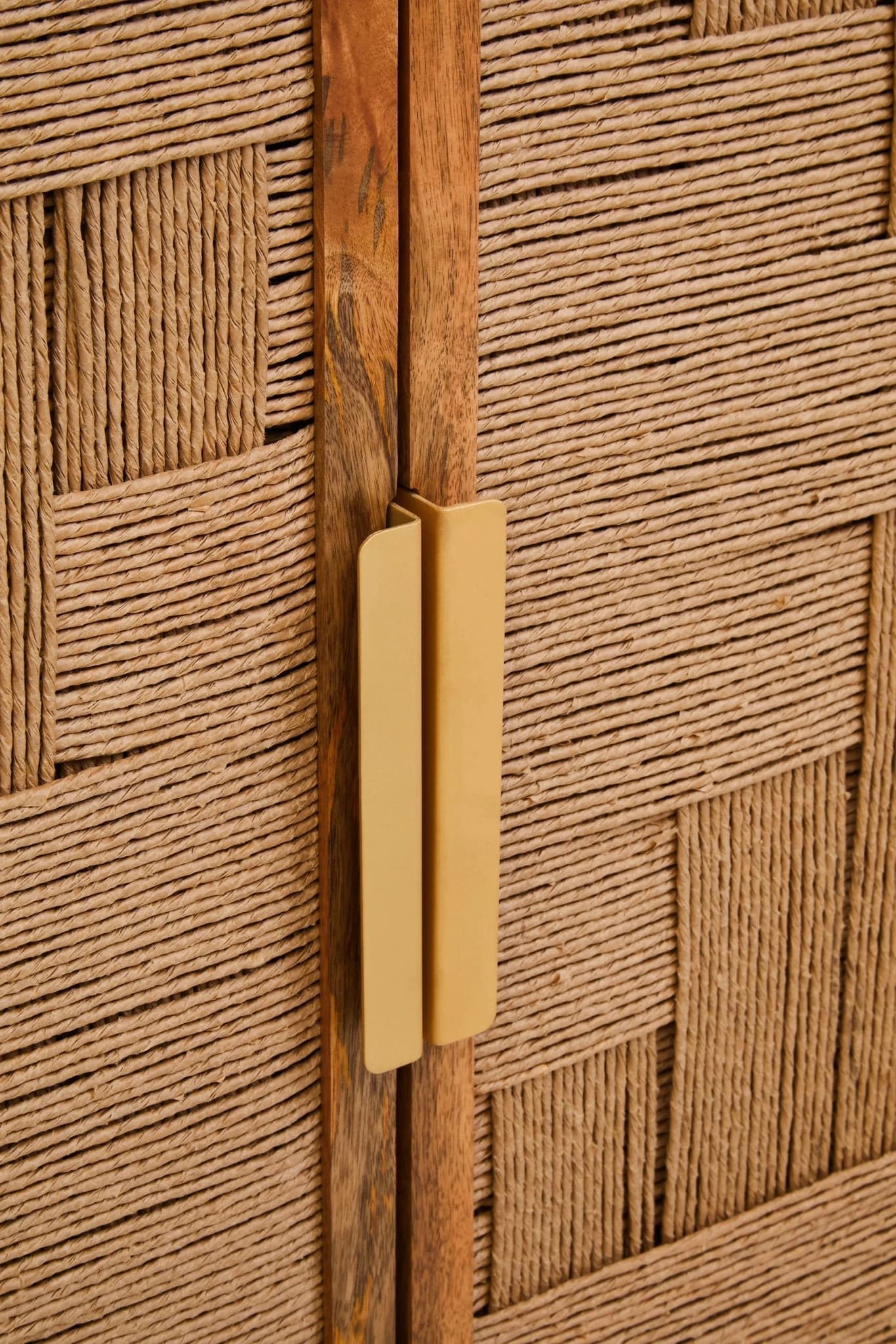Teora Mango Wood Paper Rope Detail Four Door Sideboard - Bookcases & shelving, photo 6 of 8