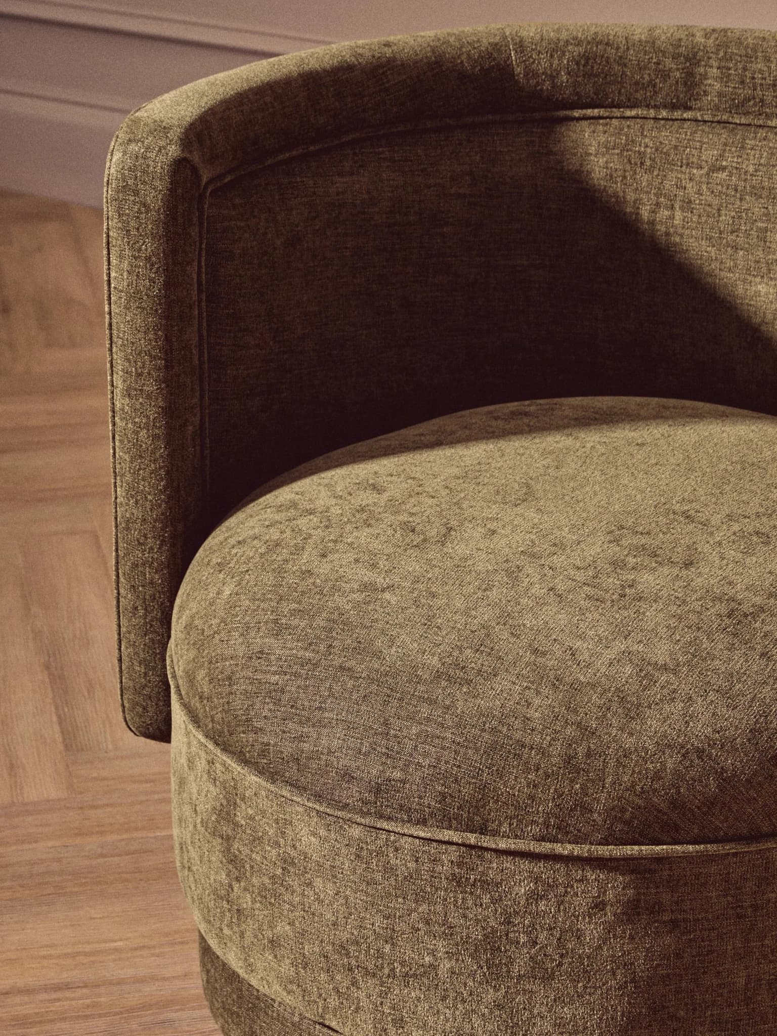 Drake Forest Green Chenille Effect Curved Chair - Seating, photo 3 of 8
