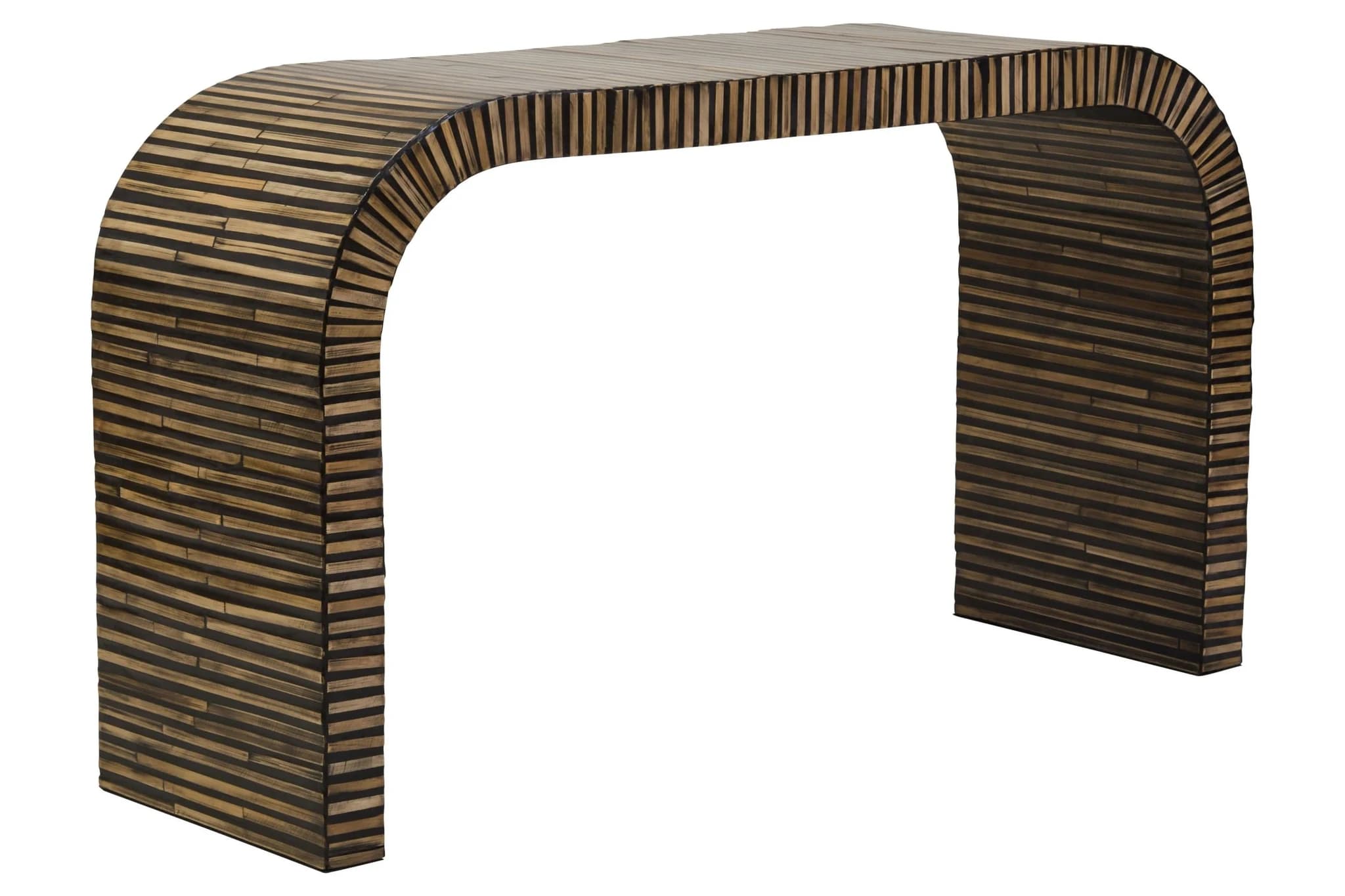 Bambusa Black Bamboo Inlay Curved Console Table - Tables, photo 8 of 8