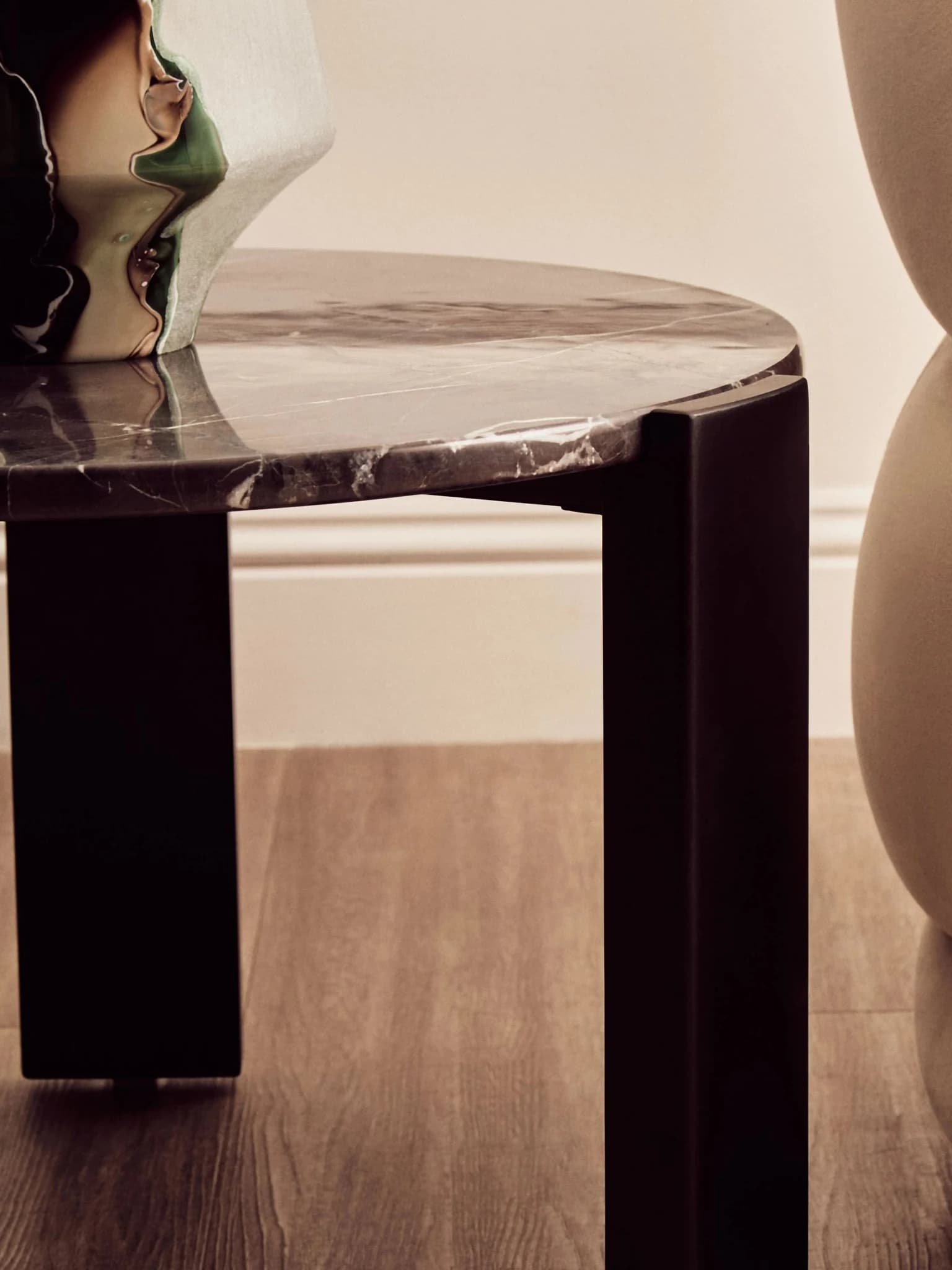 Palermo Black Marble and Acacia Wood Small Coffee Table - Tables, photo 7 of 8