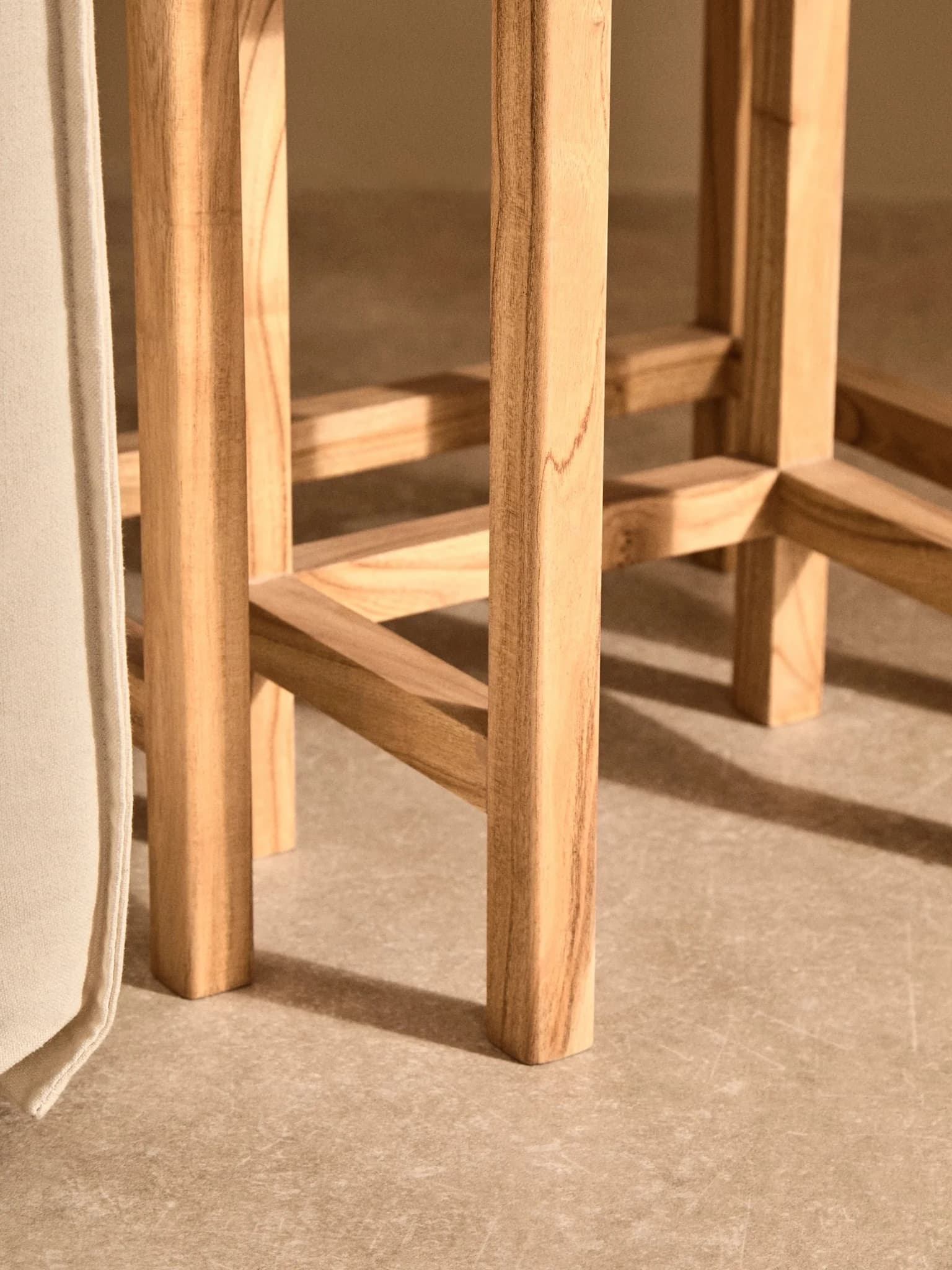 Womad Large Set Of 2 Wooden Side Tables With Travertine Tops - Tables, photo 2 of 8