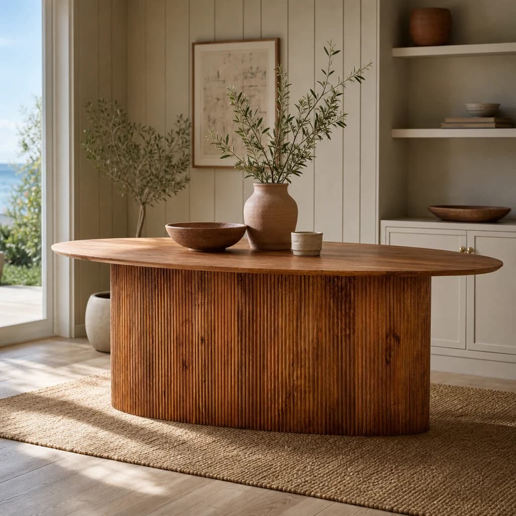 Torello Mango Wood Oval Dining Table - Tables, photo 1 of 8
