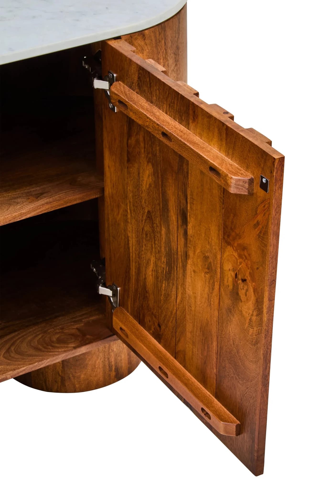 Torcino Marble and Carved Mango Wood Two Door Sideboard - Bookcases & shelving, photo 7 of 8