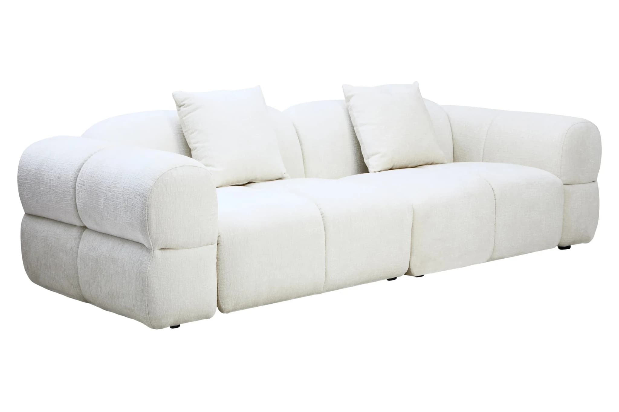 Anglet Cream Textured Fabric Large 3 Seater Sofa - Seating, photo 4 of 8