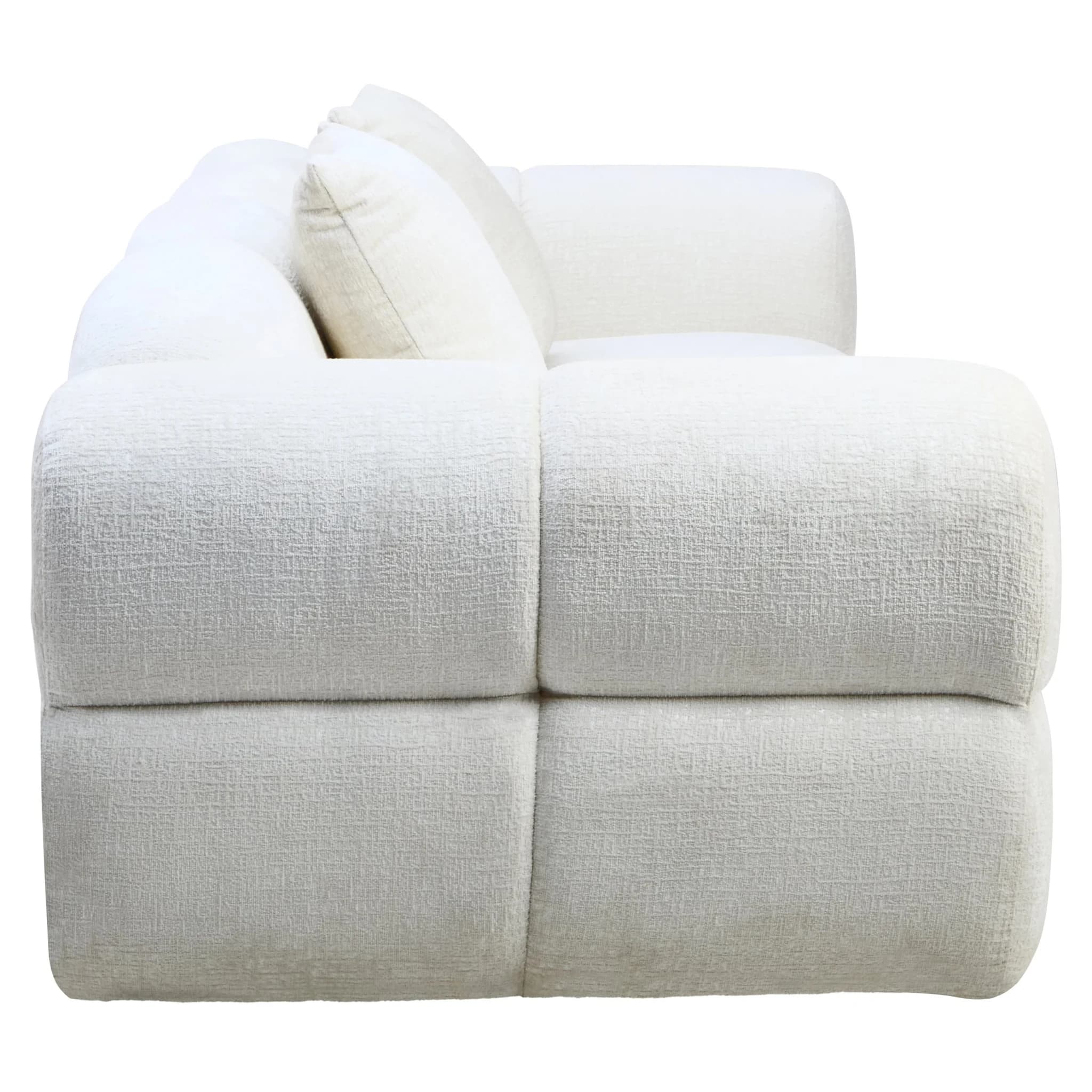 Anglet Cream Textured Fabric Large 3 Seater Sofa - Seating, photo 3 of 8