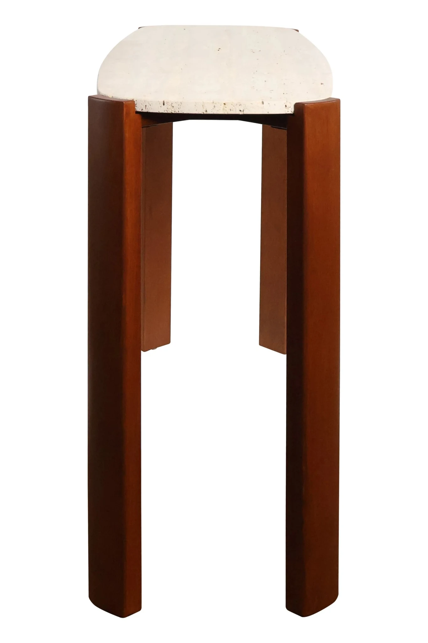 Palermo Travertine Top and Brown Acacia Wood Console Table - Tables, photo 2 of 7