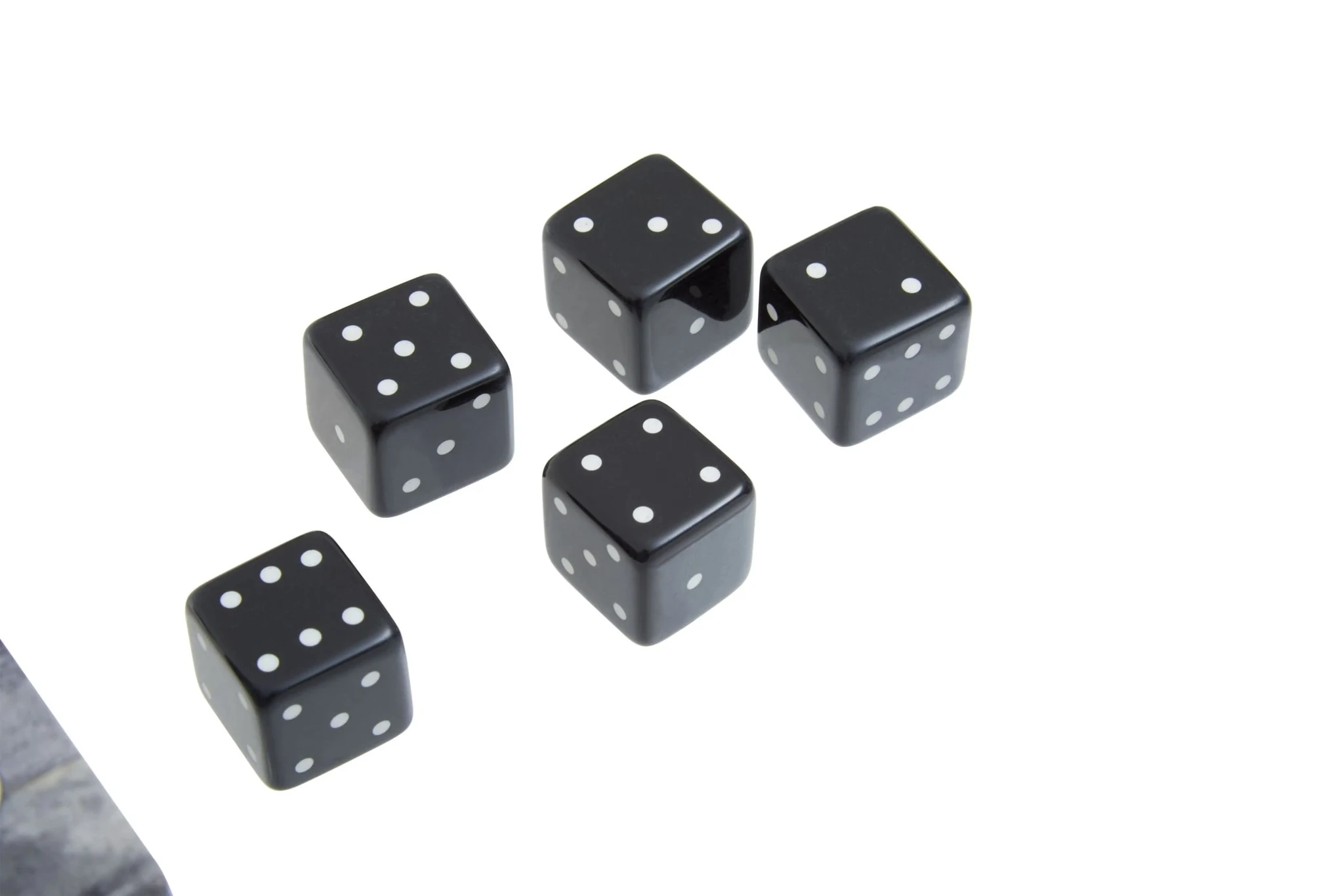 Churchill Games Grey Bone Dice Box with 5 Black Dice - Decorative, photo 7 of 8