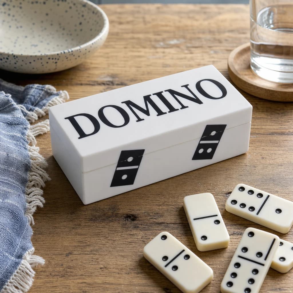 Churchill Games White and Black Domino Box - Decorative, photo 1 of 7