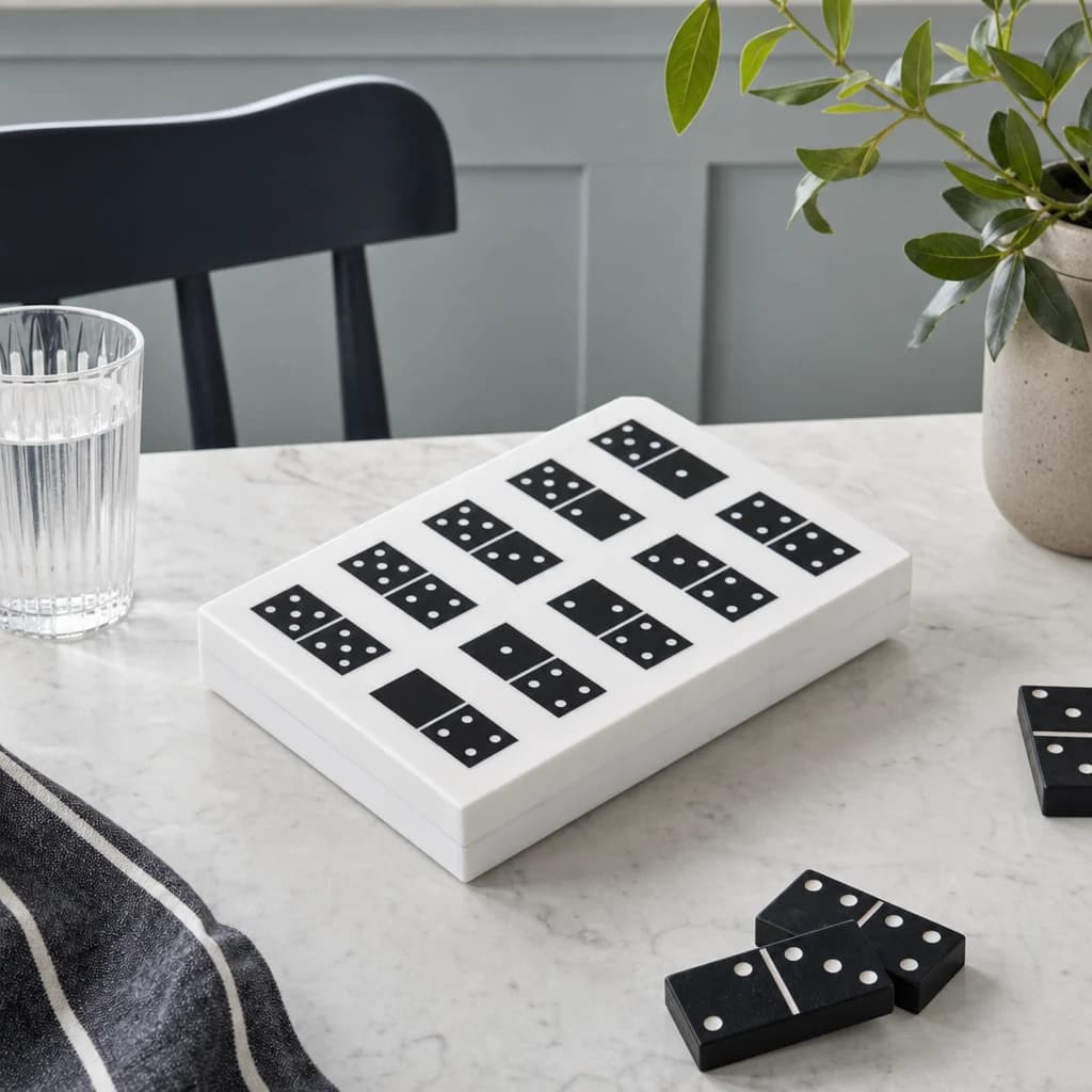 Churchill Games Black and White Domino Box Set - Decorative, photo 1 of 4