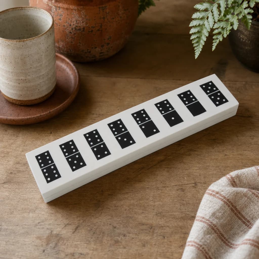 Churchill Games White and Black Finish Domino Box - Decorative, photo 1 of 7