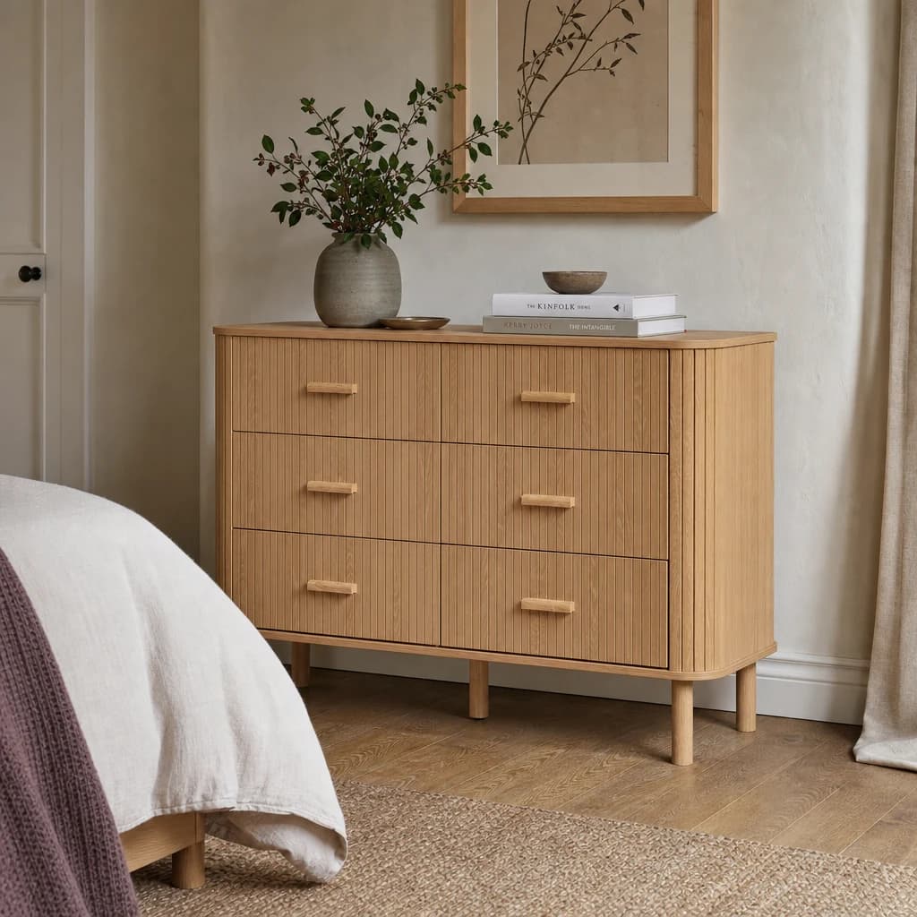 Axel 6 Drawer Fluted Chest - Chests of drawers, photo 1 of 10
