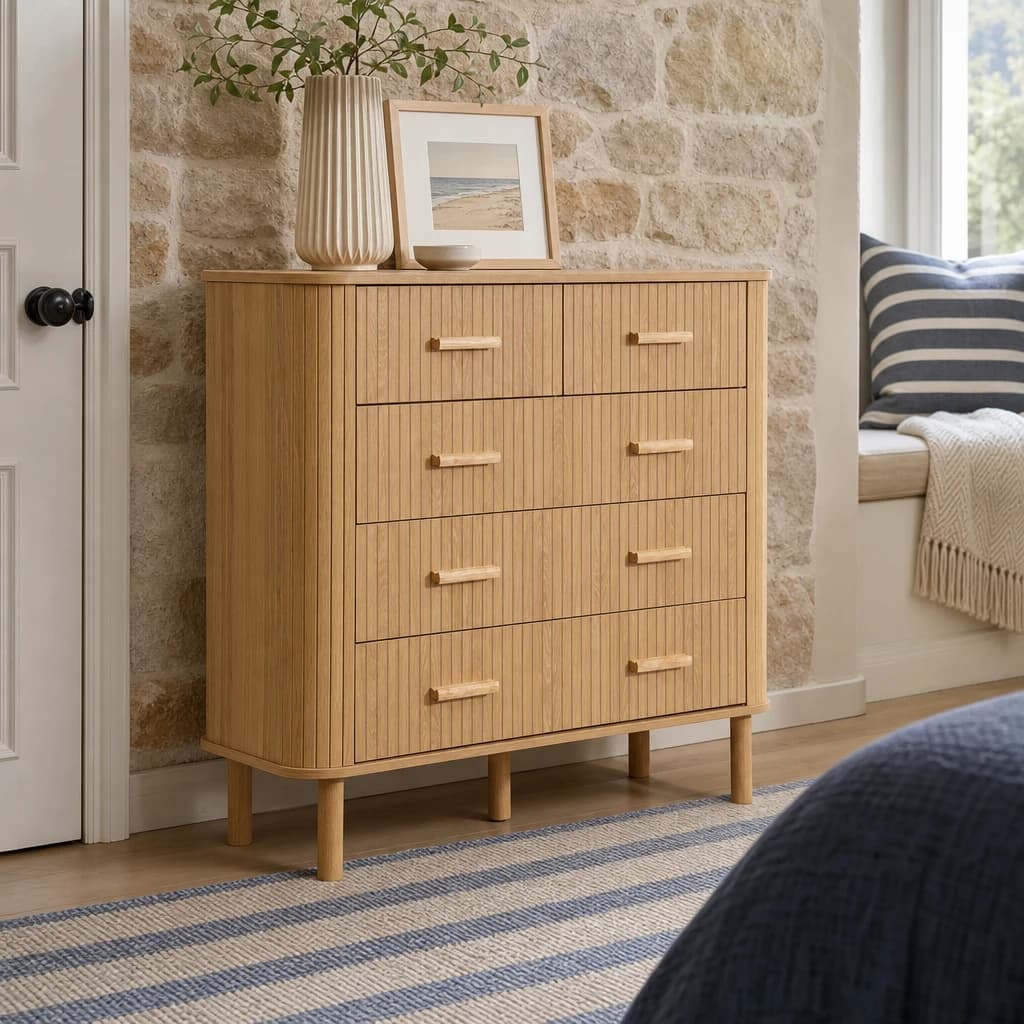 Axel 5 Drawer Fluted Chest