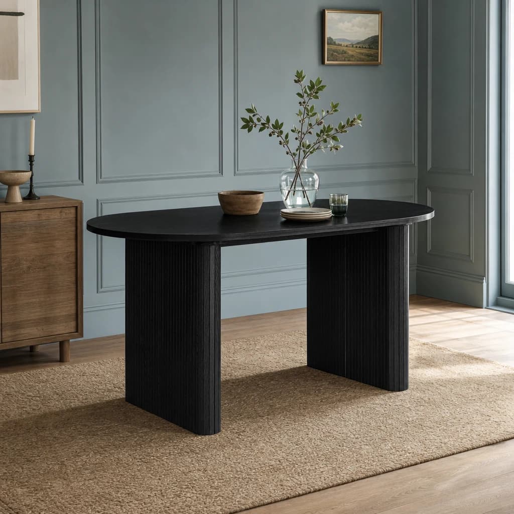 Axel Oval Fluted Dining Table