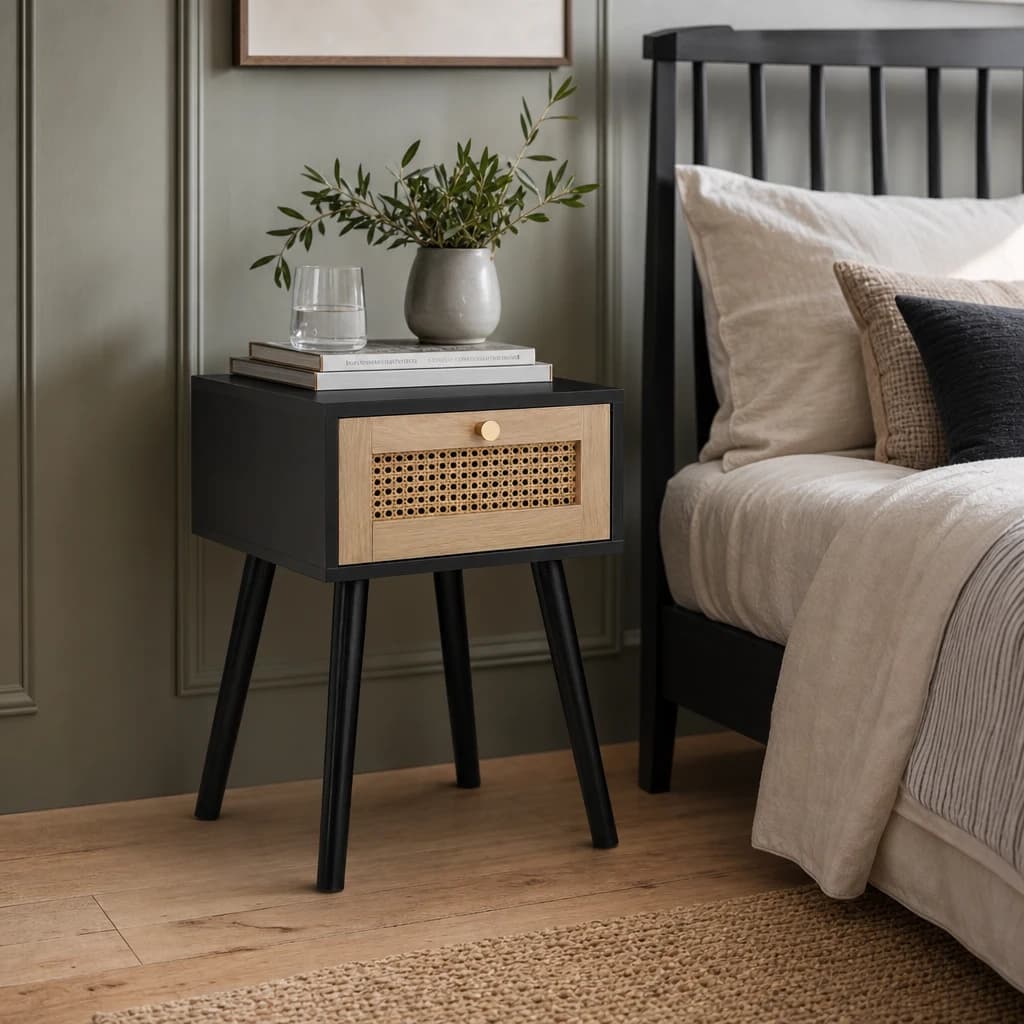 Croxley 1 Drawer Rattan Bedside - Bedside tables, photo 1 of 10