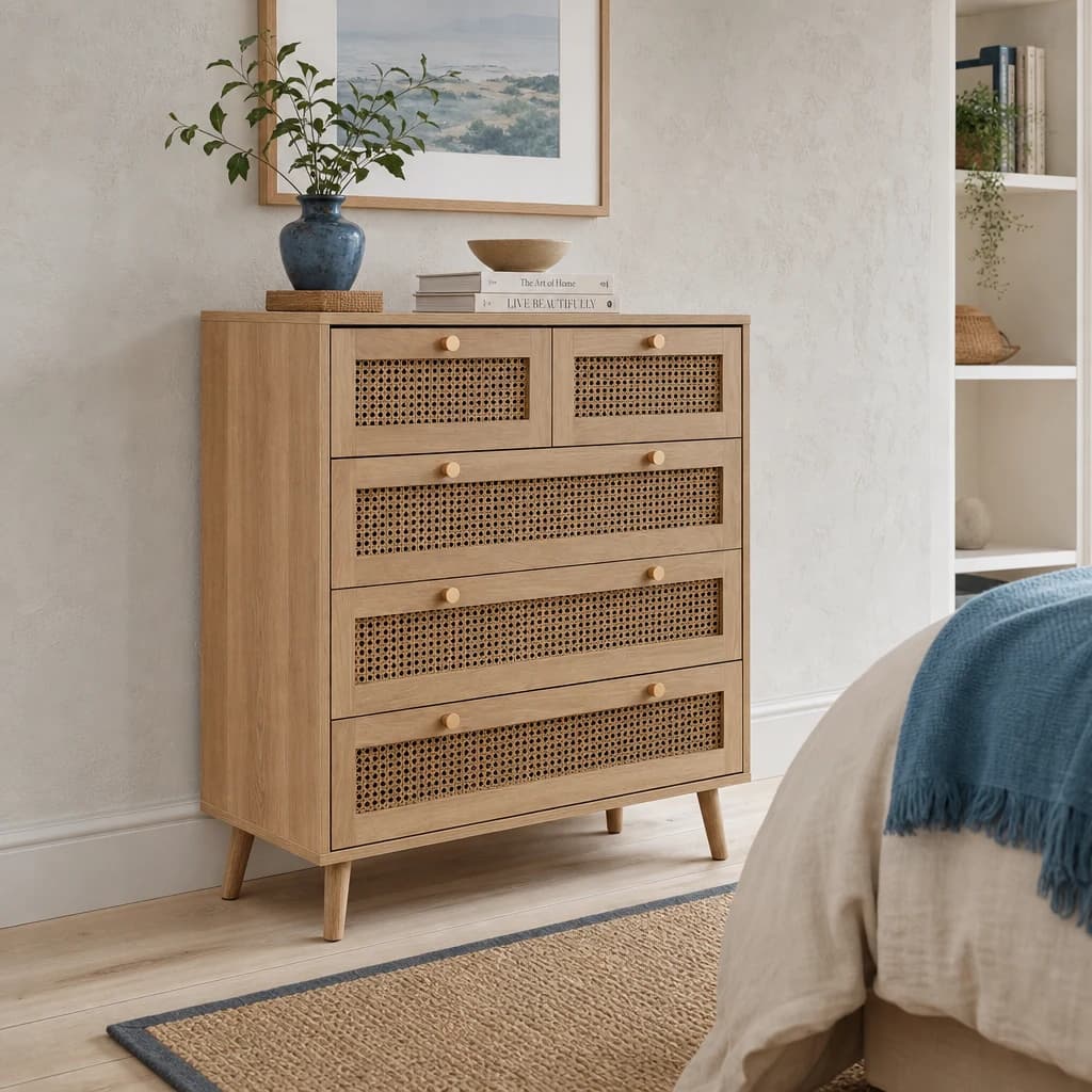 Croxley 5 Drawer Rattan Chest