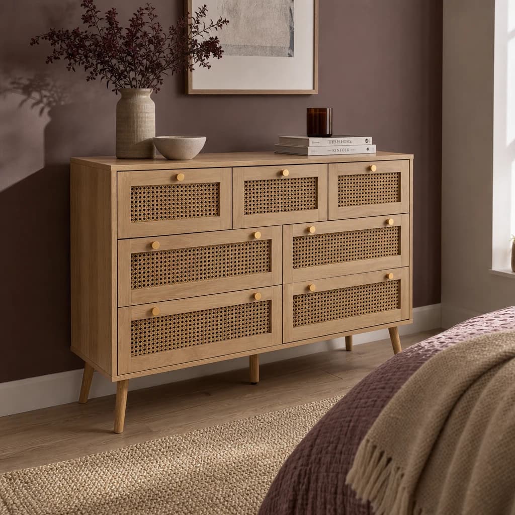 Croxley 7 Drawer Rattan Chest - Chests of drawers, photo 1 of 10